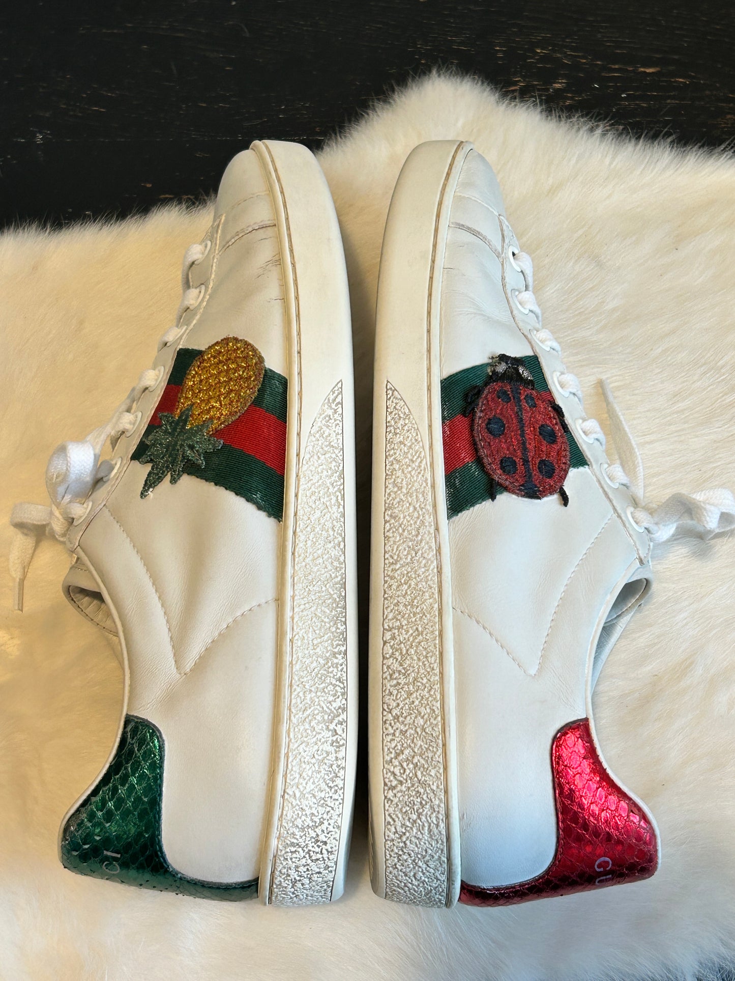 GUCCI Ace Pineapple Ladybug Sneakers Women's 38eu