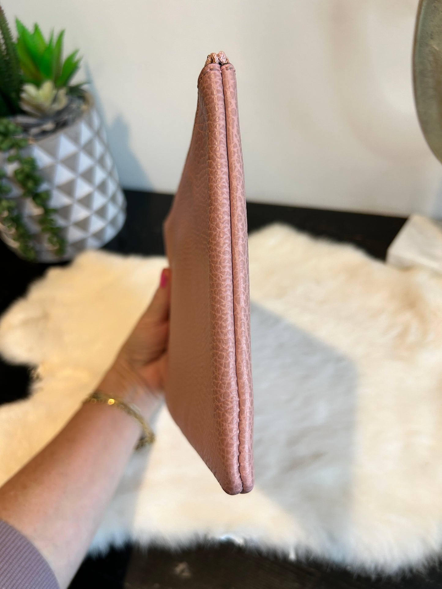 GUCCI Small Leather Clutch Pink