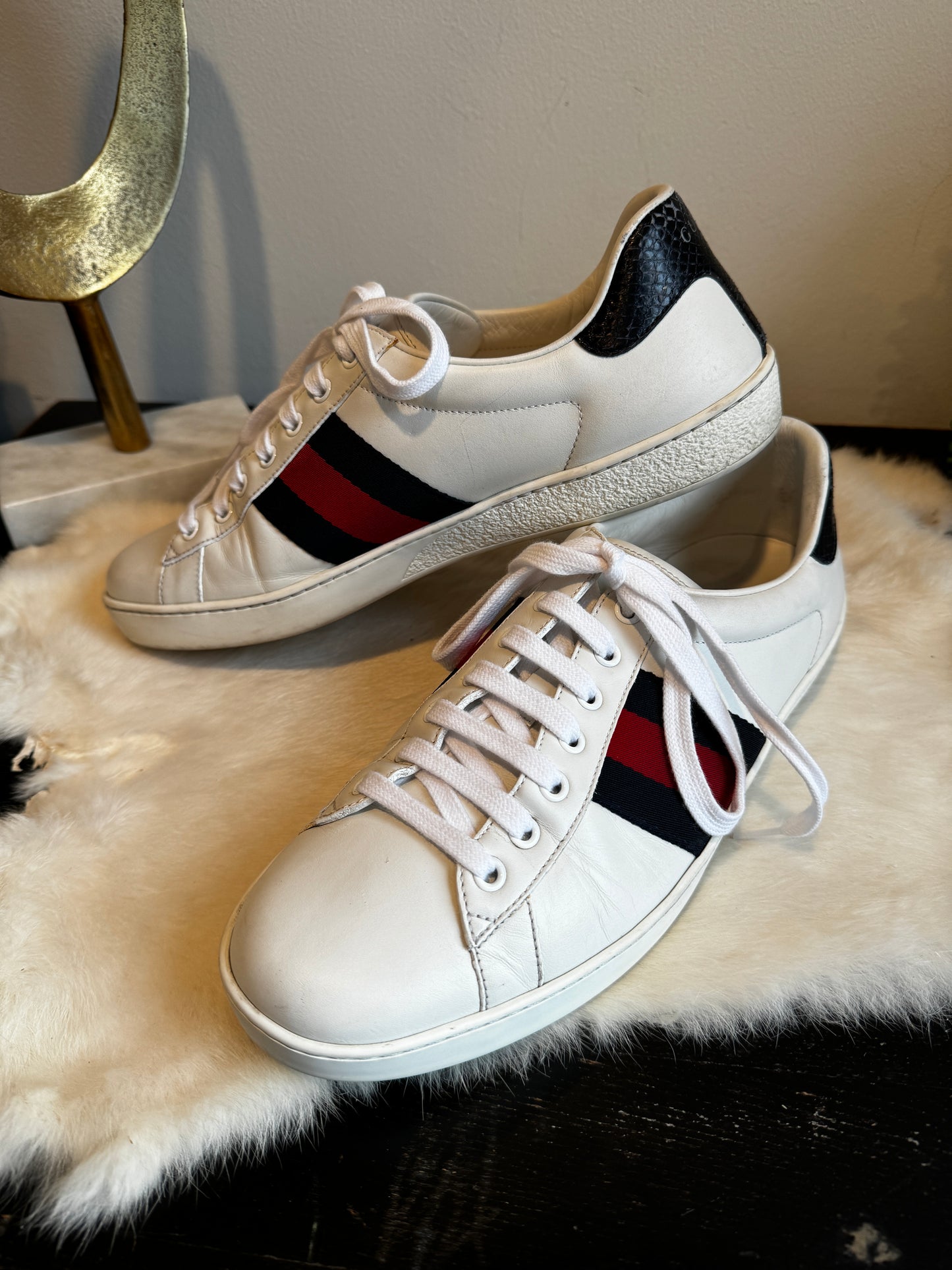 GUCCI Ace Navy/Red Web Sneakers 9EU (42EU)