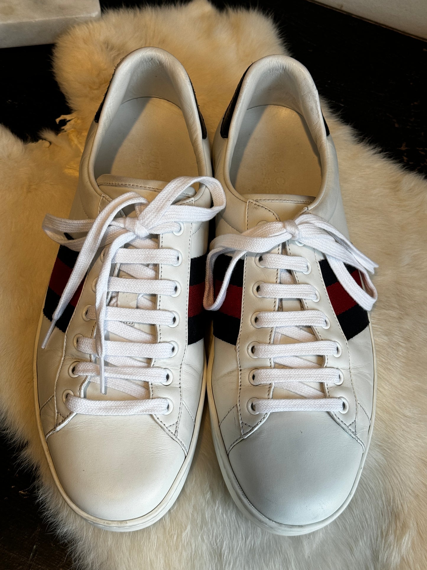 GUCCI Ace Navy/Red Web Sneakers 9EU (42EU)