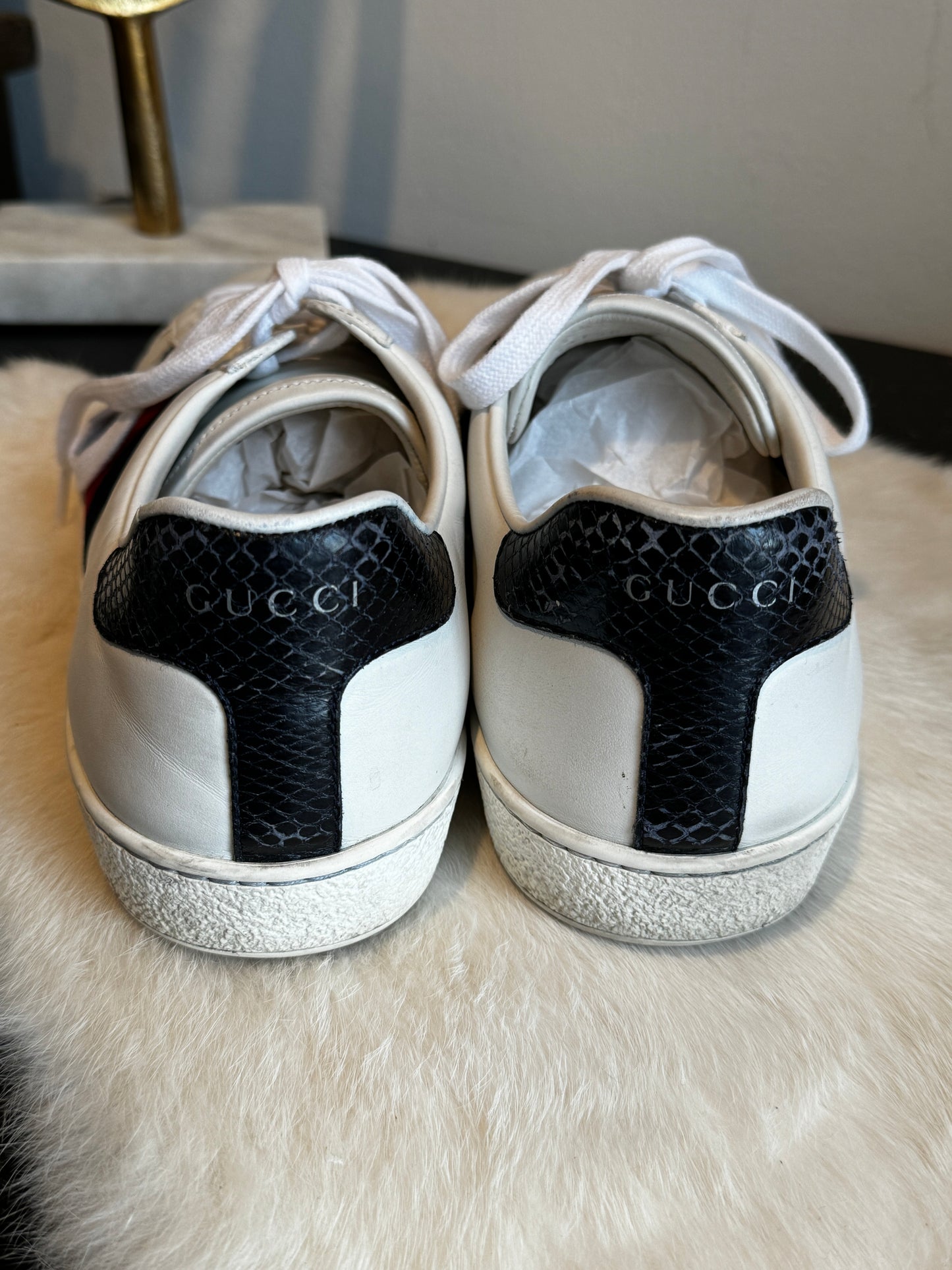 GUCCI Ace Navy/Red Web Sneakers 9EU (42EU)