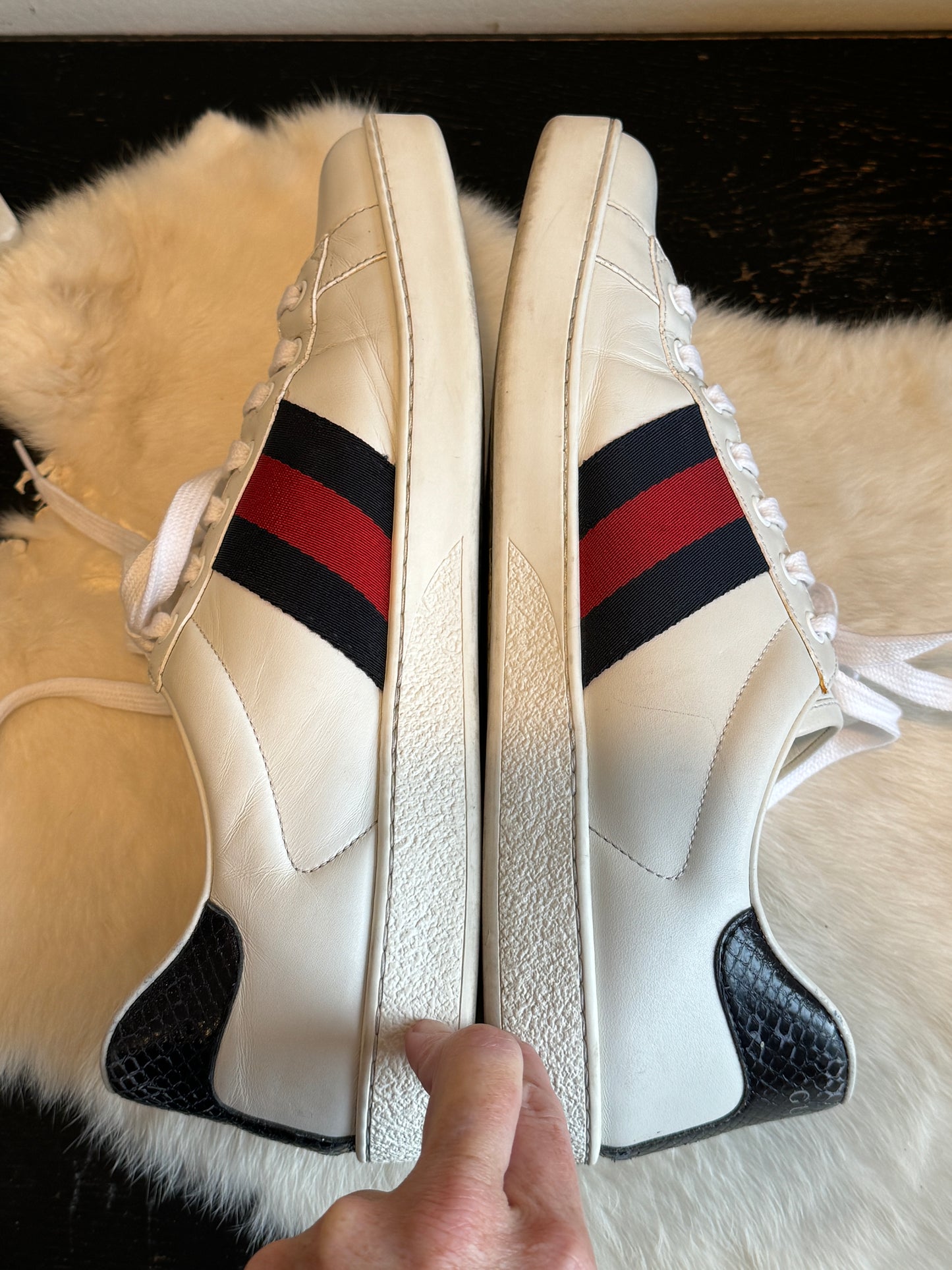 GUCCI Ace Navy/Red Web Sneakers 9EU (42EU)