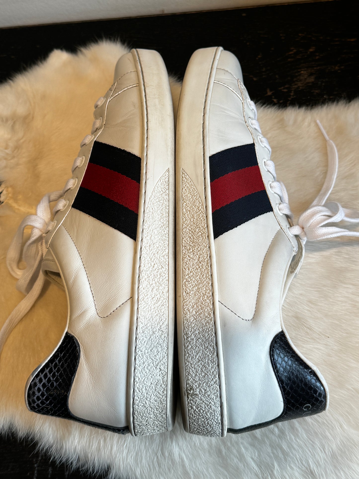 GUCCI Ace Navy/Red Web Sneakers 9EU (42EU)