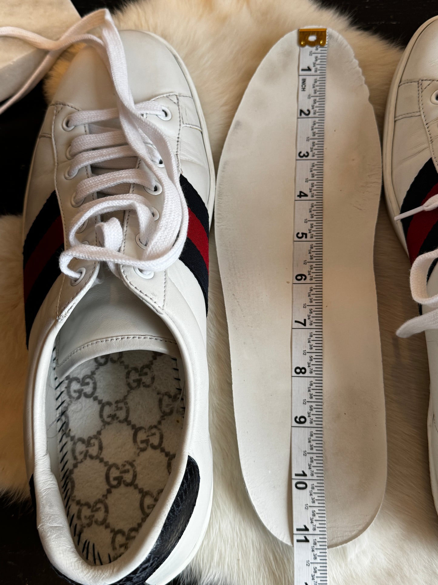 GUCCI Ace Navy/Red Web Sneakers 9EU (42EU)