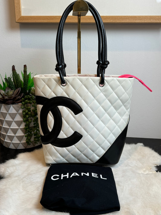 Chanel Calfskin Quilted Small Cambon Tote 