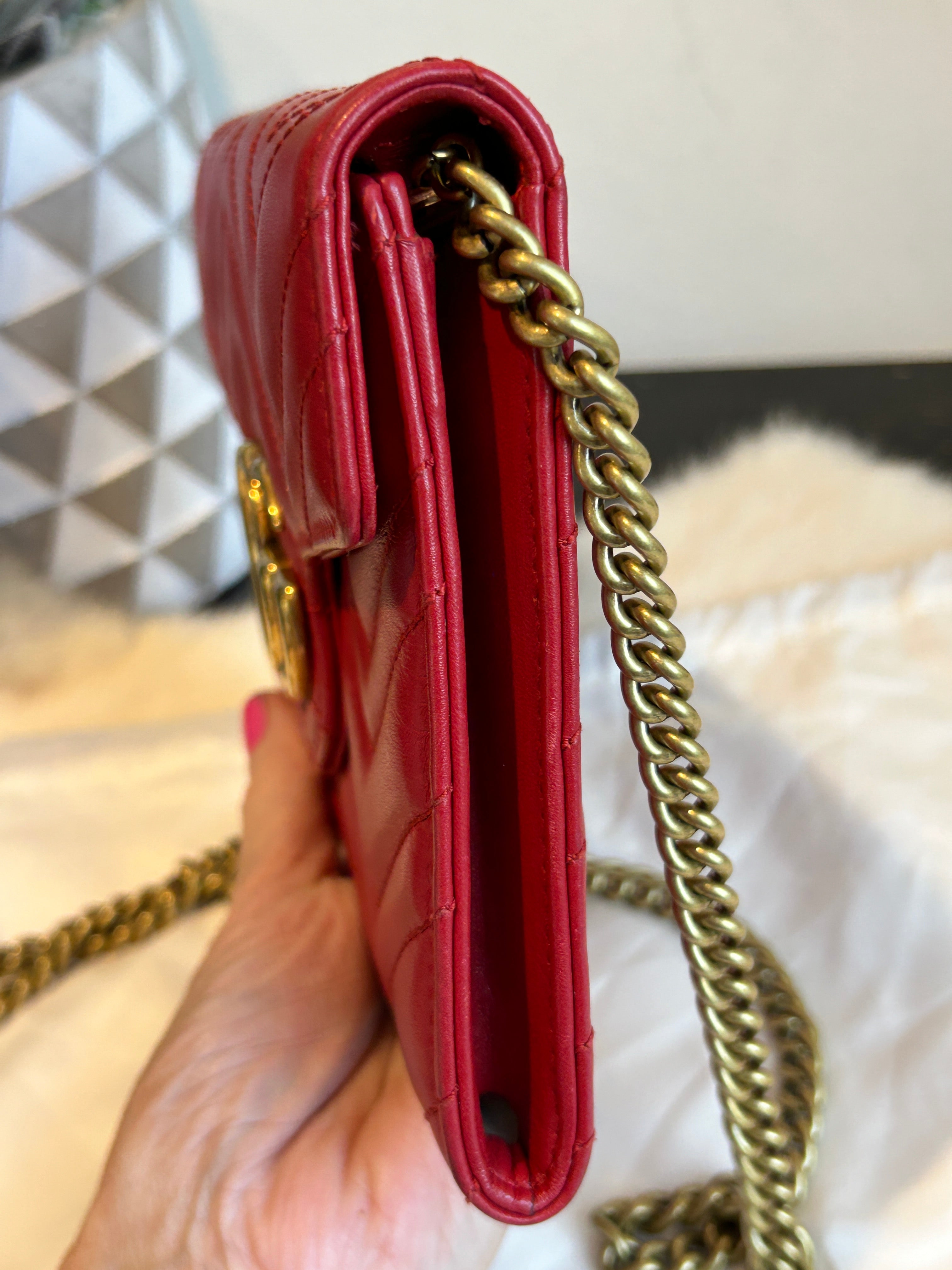 Gucci marmont wallet on chain red online