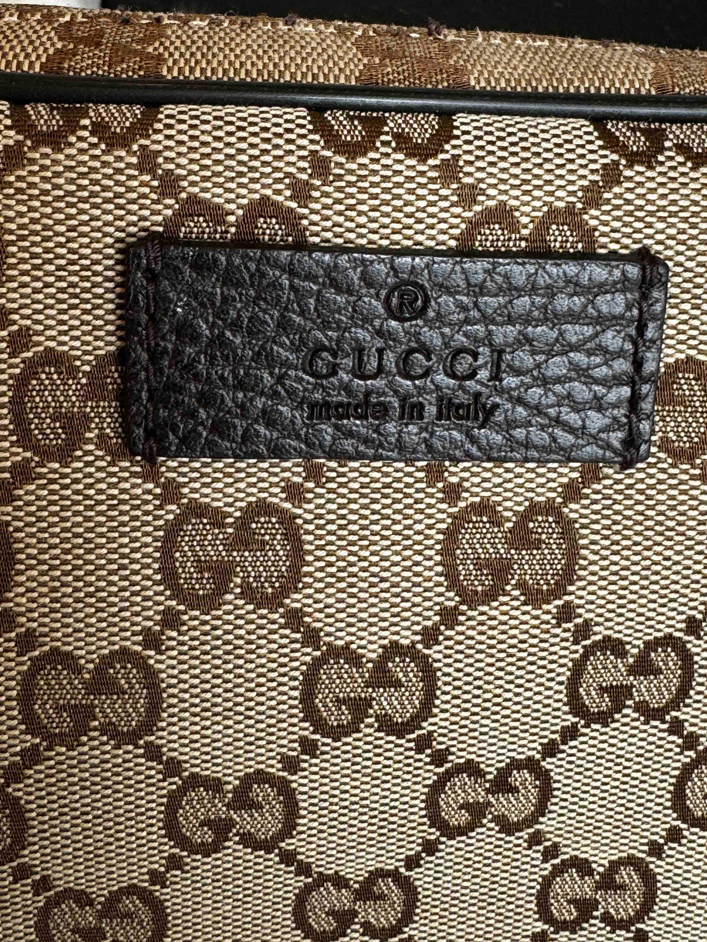 GUCCI Monogram Dollar Calfskin Beige Crossbody