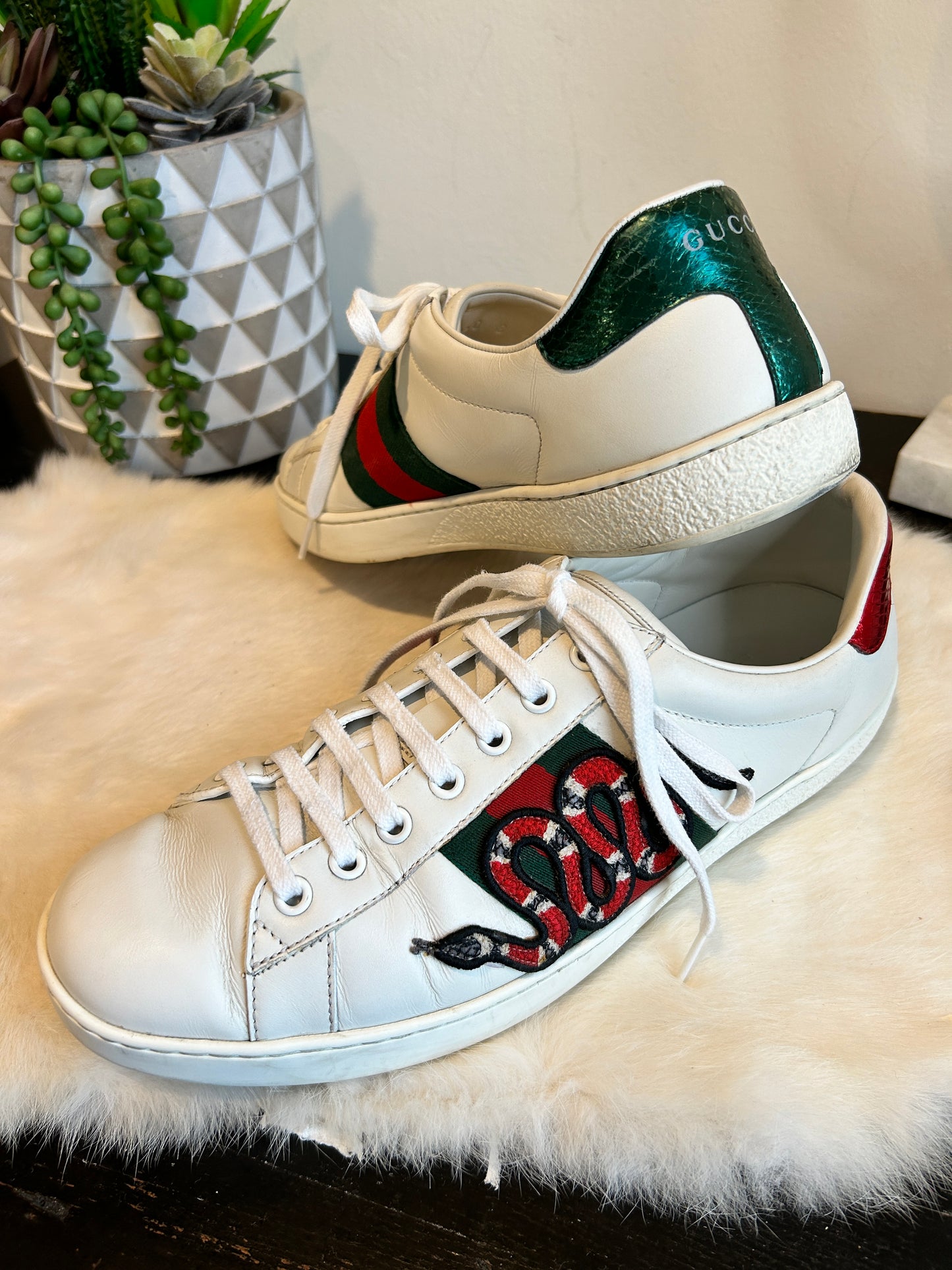 GUCCI Ace Kingsnake Sneakers Mens 8EU (41 Womens)