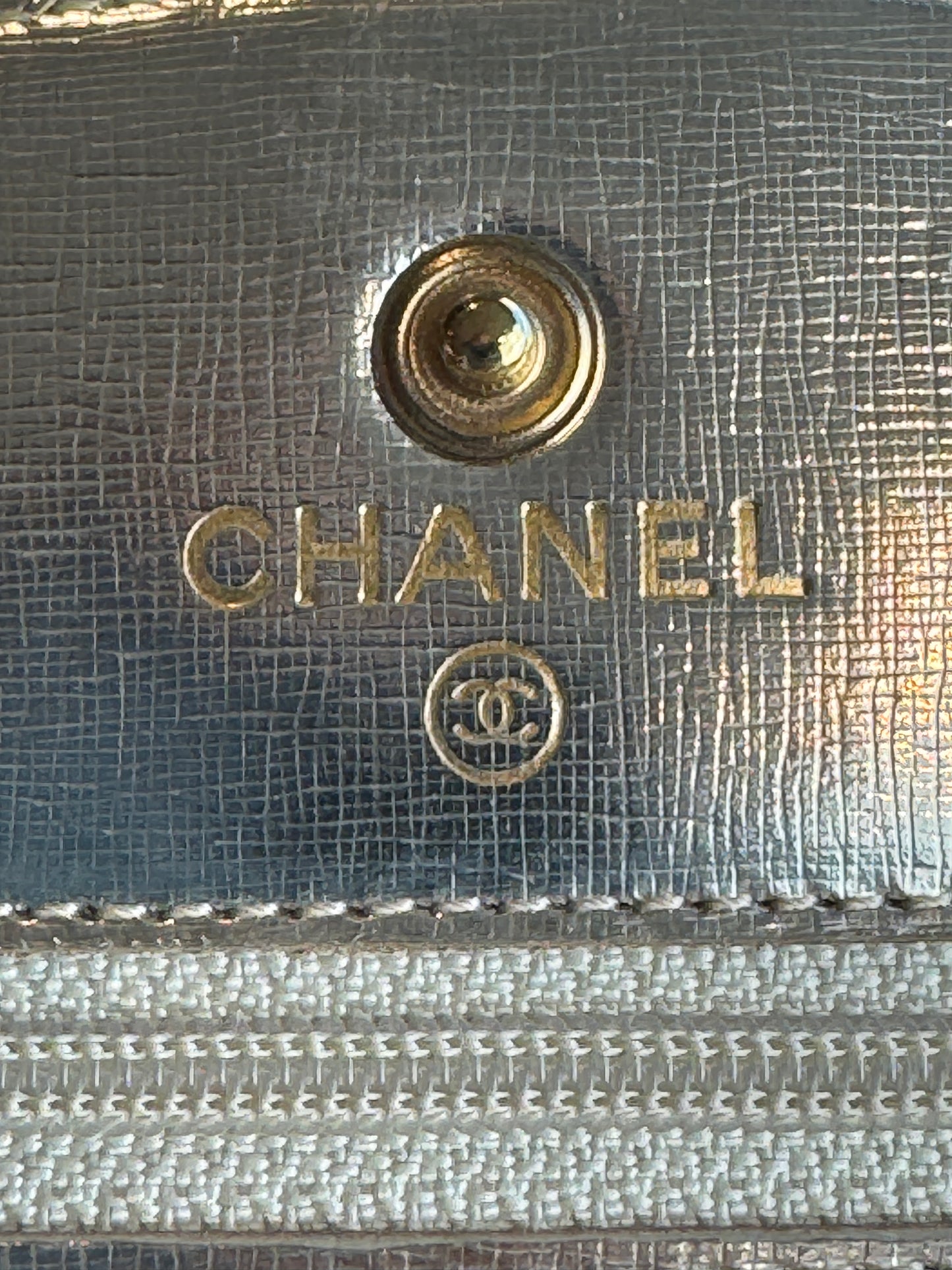 Chanel Metallic Gold Timeless Leather Wallet On Chain