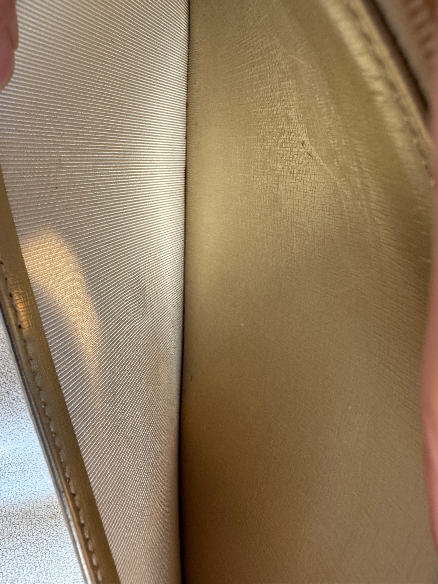 Chanel Metallic Gold Timeless Leather Wallet On Chain