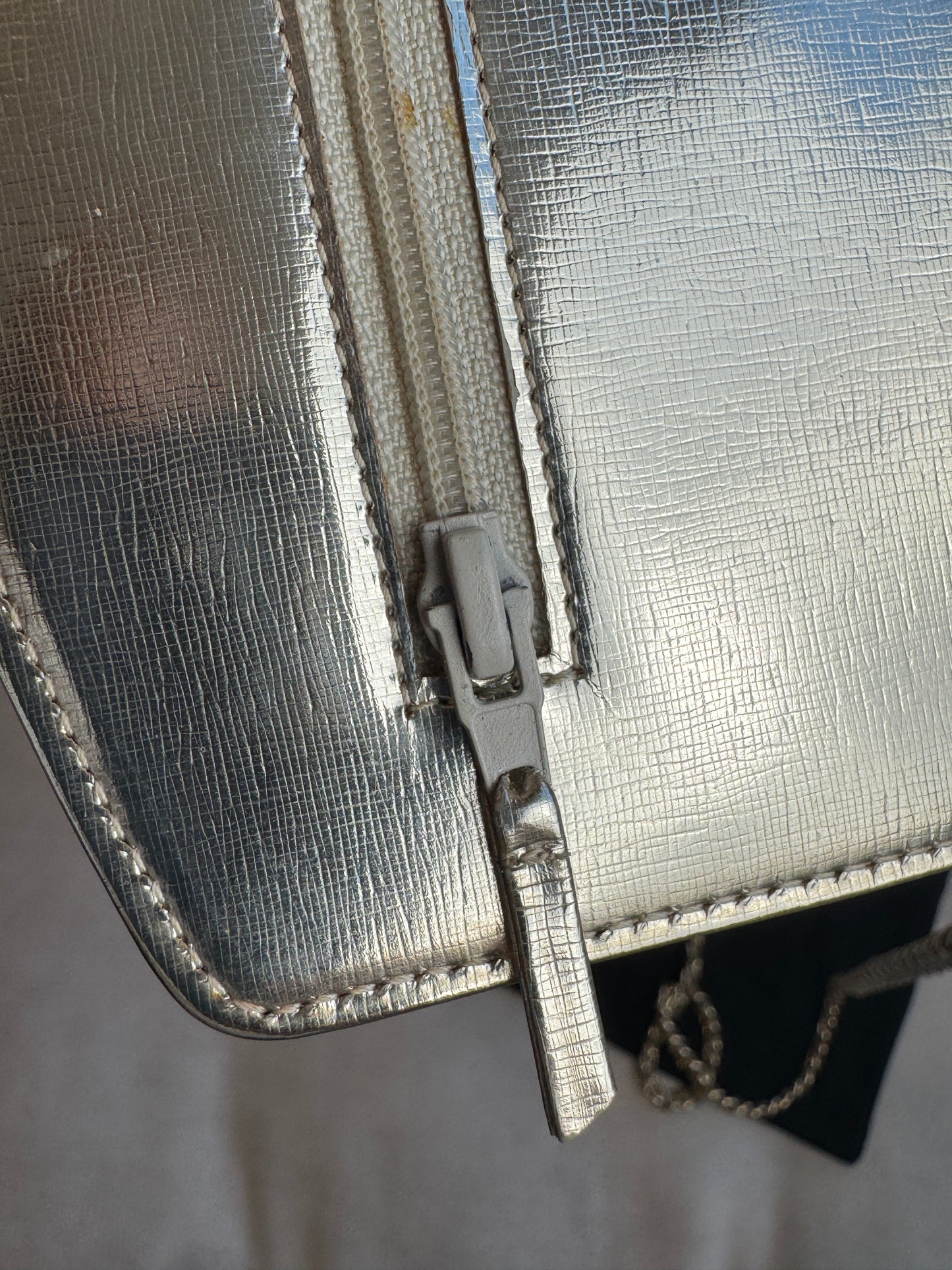 Chanel Metallic Gold Timeless Leather Wallet On Chain