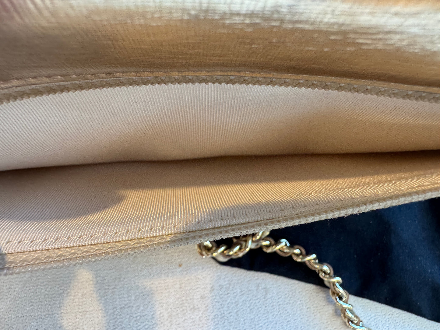 Chanel Metallic Gold Timeless Leather Wallet On Chain