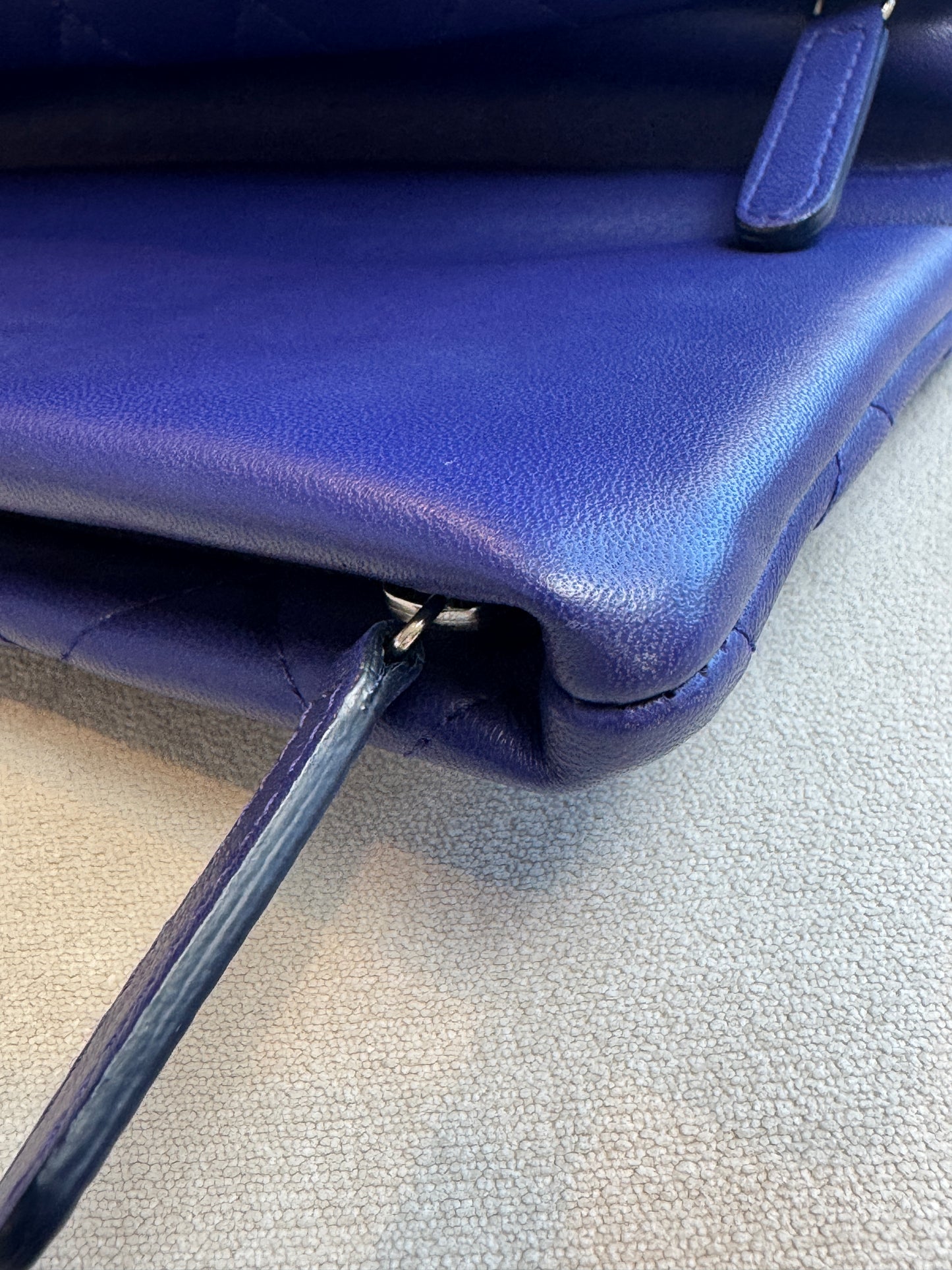 Chanel Matelasse Lambskin Fold-Over Clutch Blue