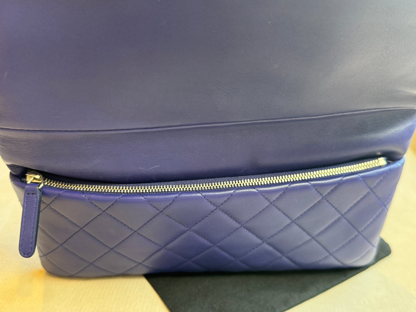 Chanel Matelasse Lambskin Fold-Over Clutch Blue