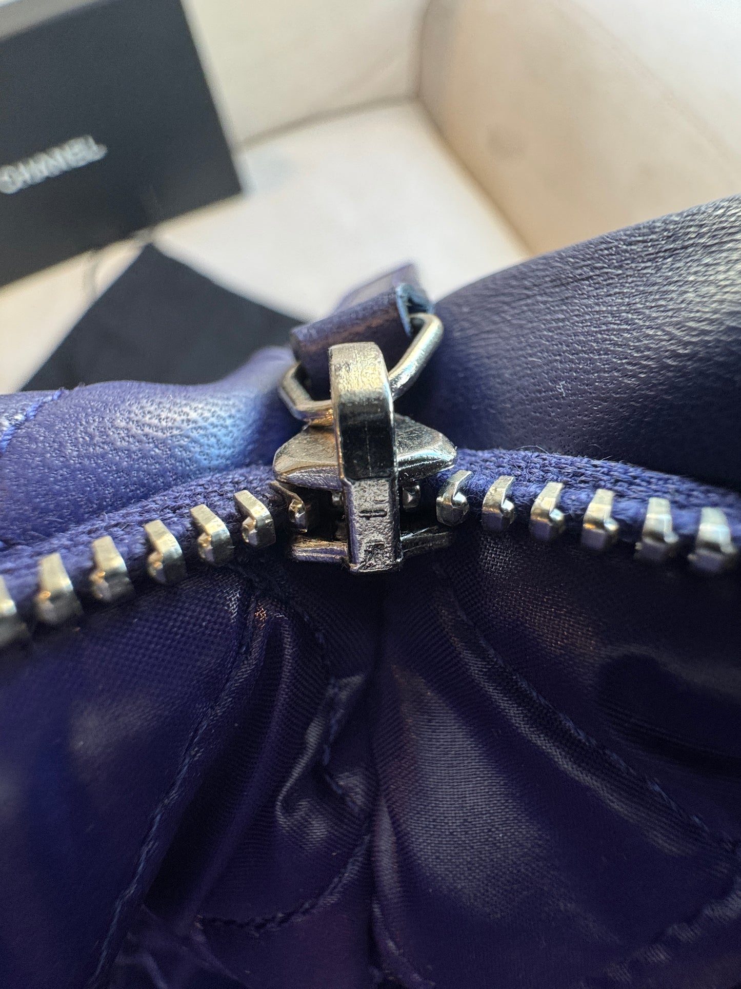 Chanel Matelasse Lambskin Fold-Over Clutch Blue