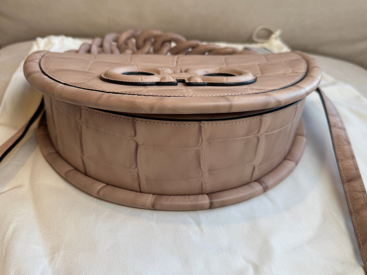 Salvatore Ferragamo Aura Croc Embossed Bag Retail $3200