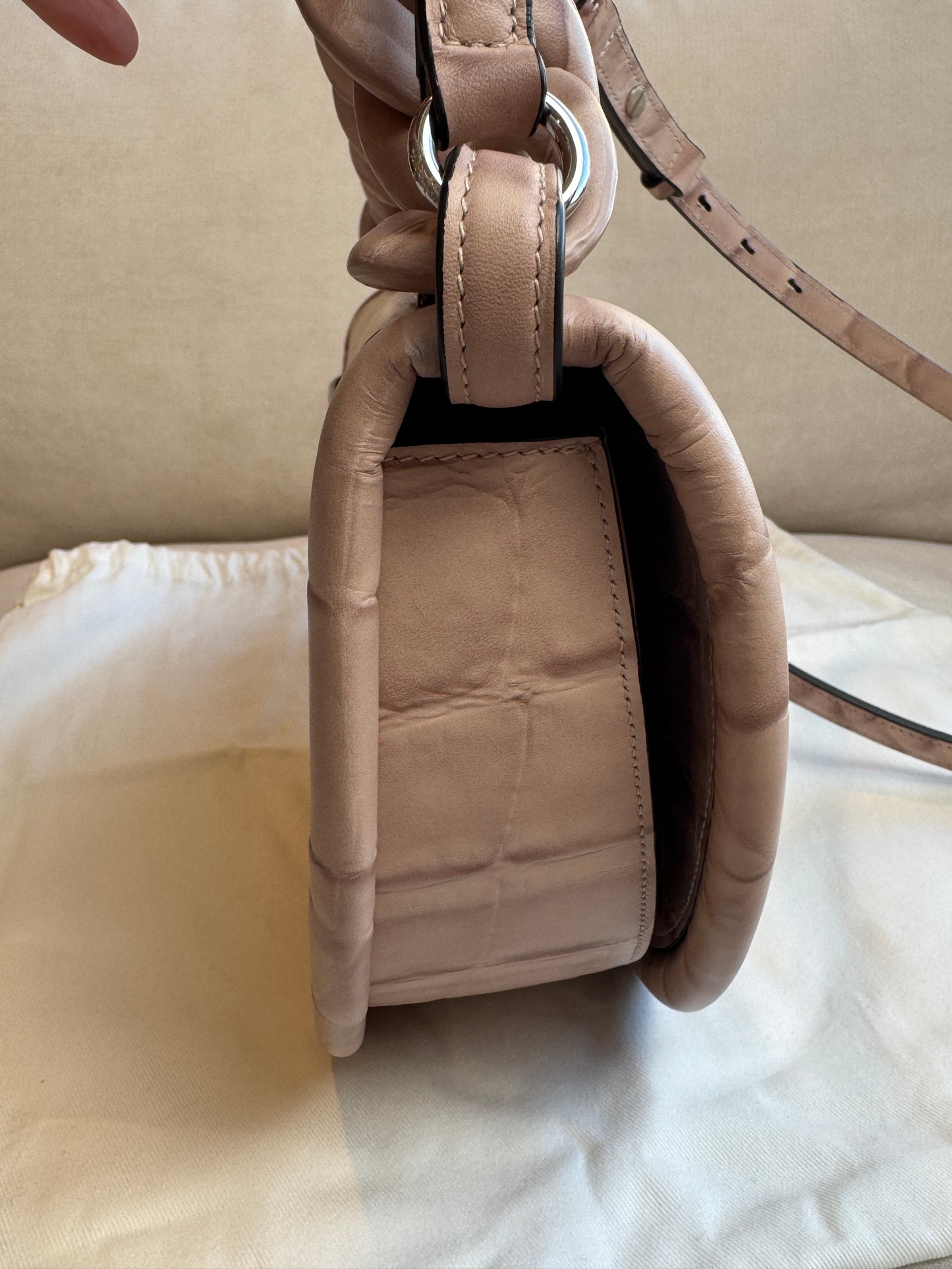 Salvatore Ferragamo Aura Croc Embossed Bag Retail $3200