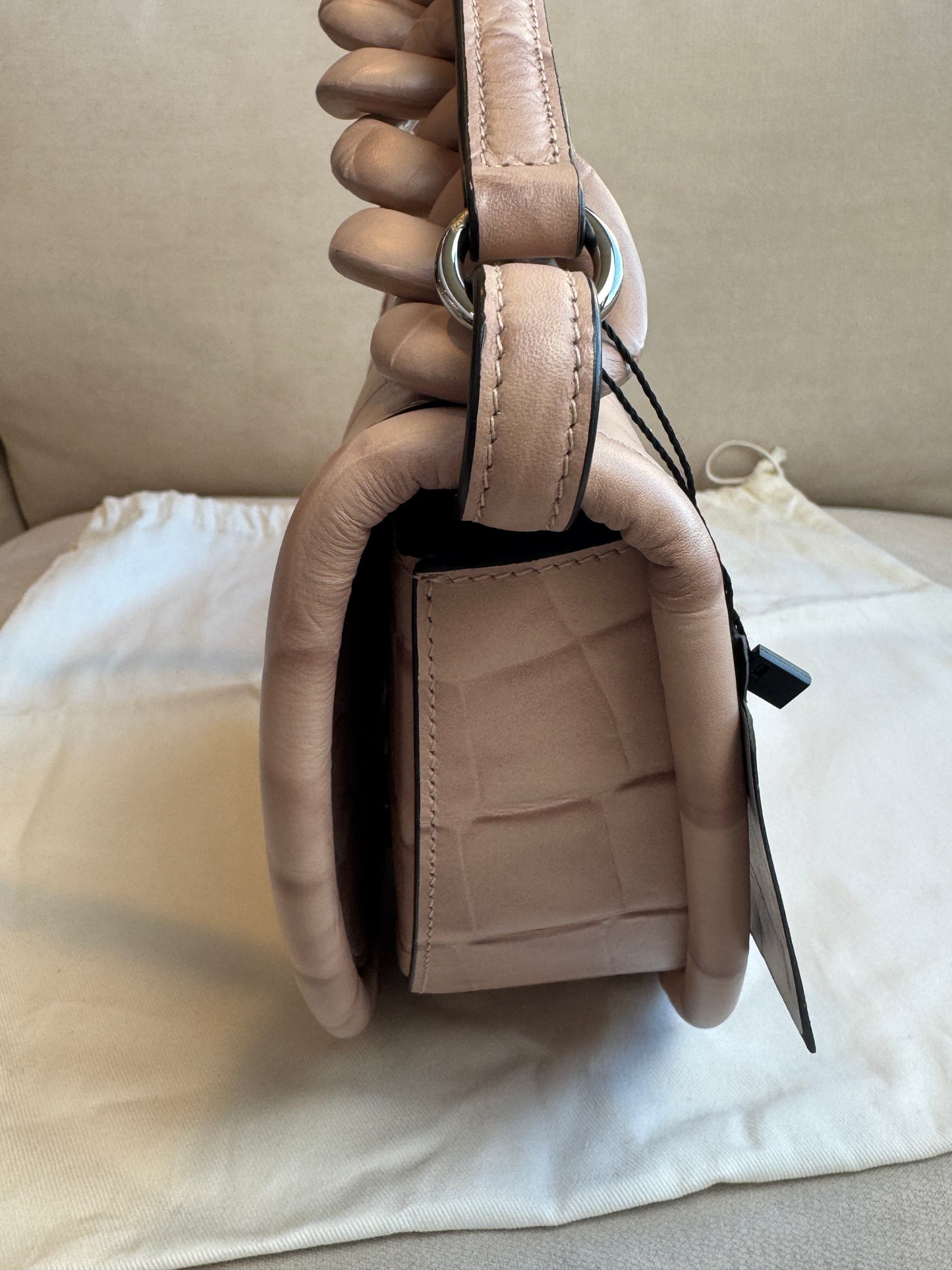 Salvatore Ferragamo Aura Croc Embossed Bag Retail $3200