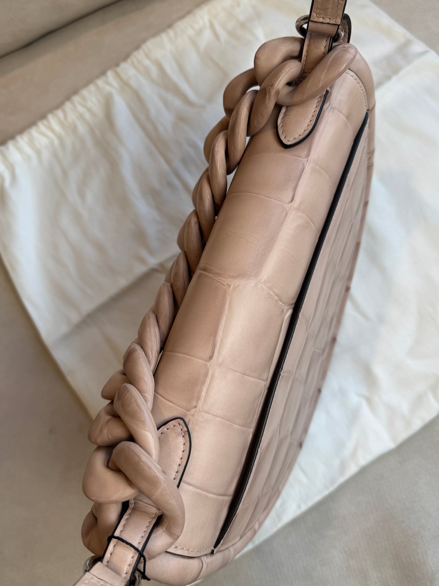 Salvatore Ferragamo Aura Croc Embossed Bag Retail $3200