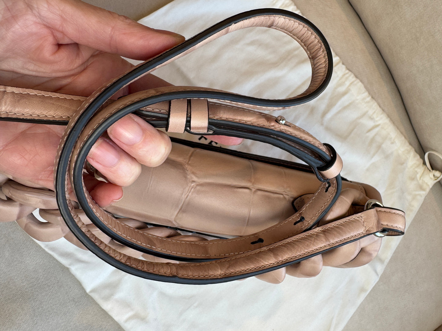 Salvatore Ferragamo Aura Croc Embossed Bag Retail $3200