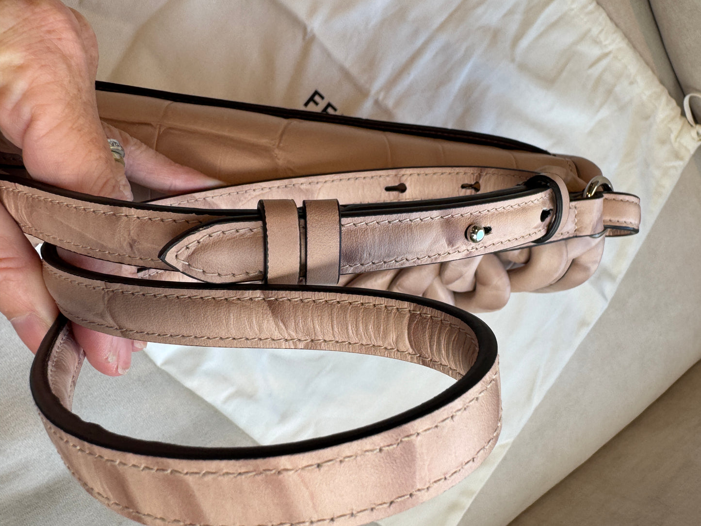 Salvatore Ferragamo Aura Croc Embossed Bag Retail $3200