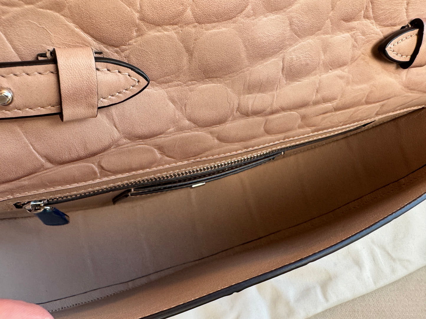 Salvatore Ferragamo Aura Croc Embossed Bag Retail $3200