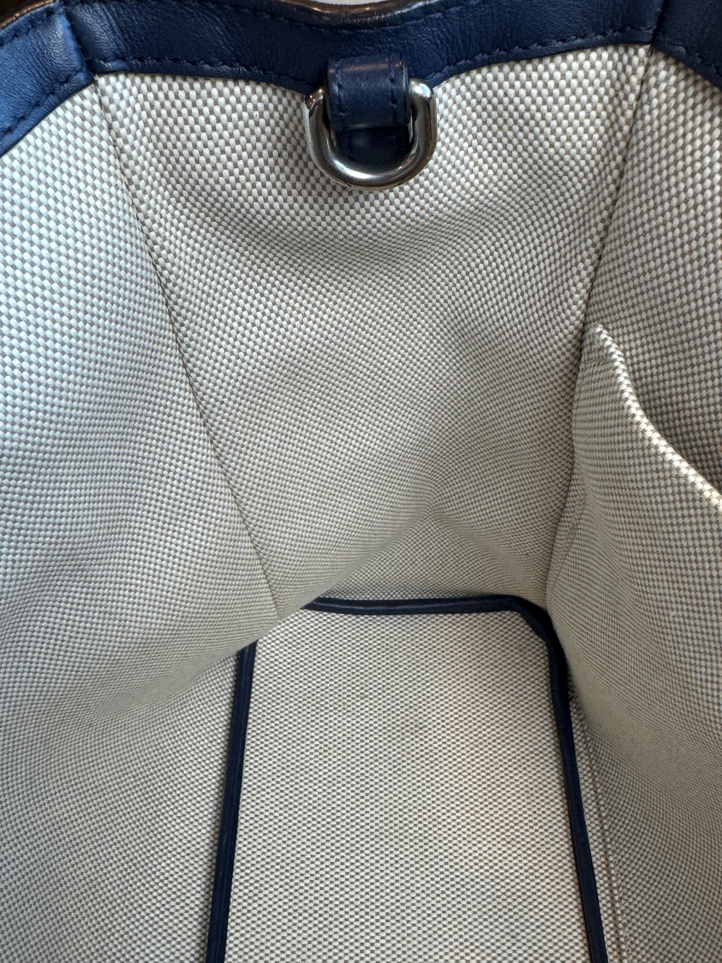 Dior Navy Canvas and Leather Large Diorissimo Tote Tan/Navy