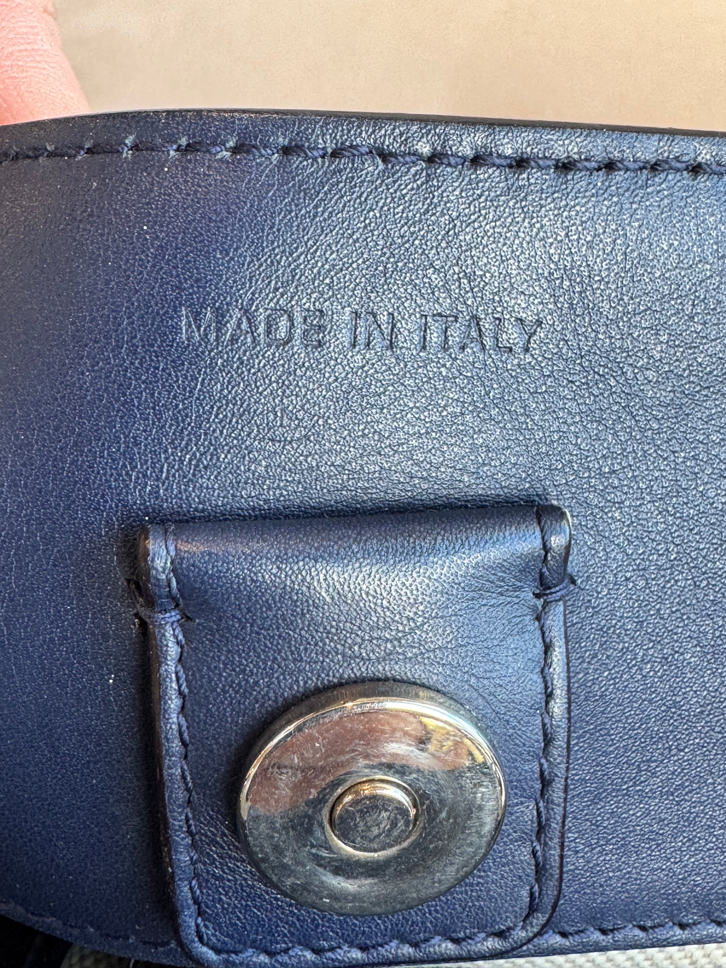 Dior Navy Canvas and Leather Large Diorissimo Tote Tan/Navy