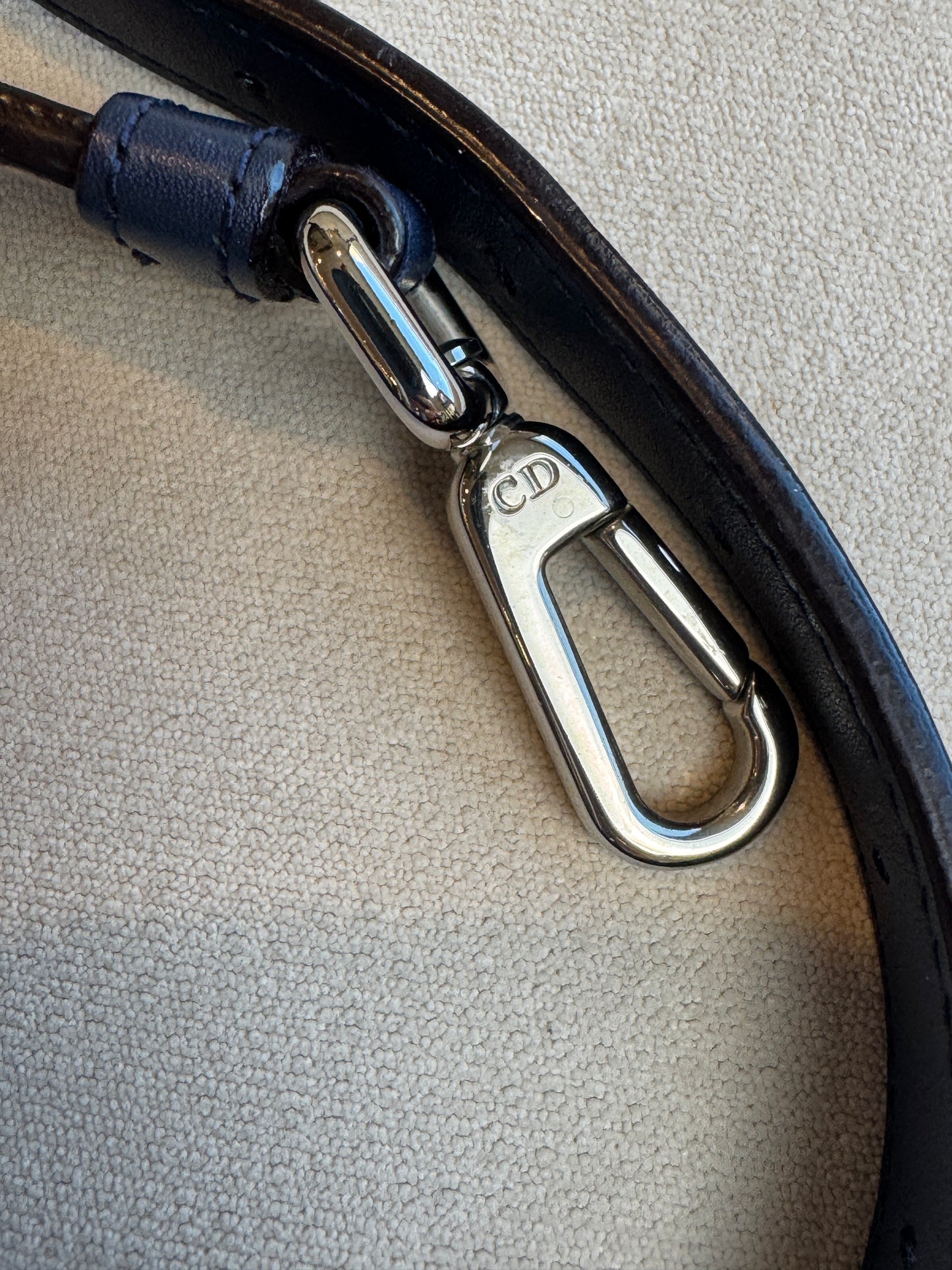 Dior Navy Canvas and Leather Large Diorissimo Tote Tan/Navy