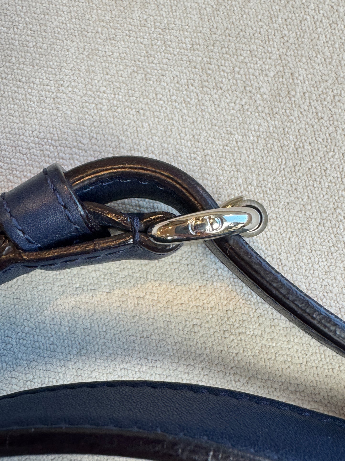 Dior Navy Canvas and Leather Large Diorissimo Tote Tan/Navy