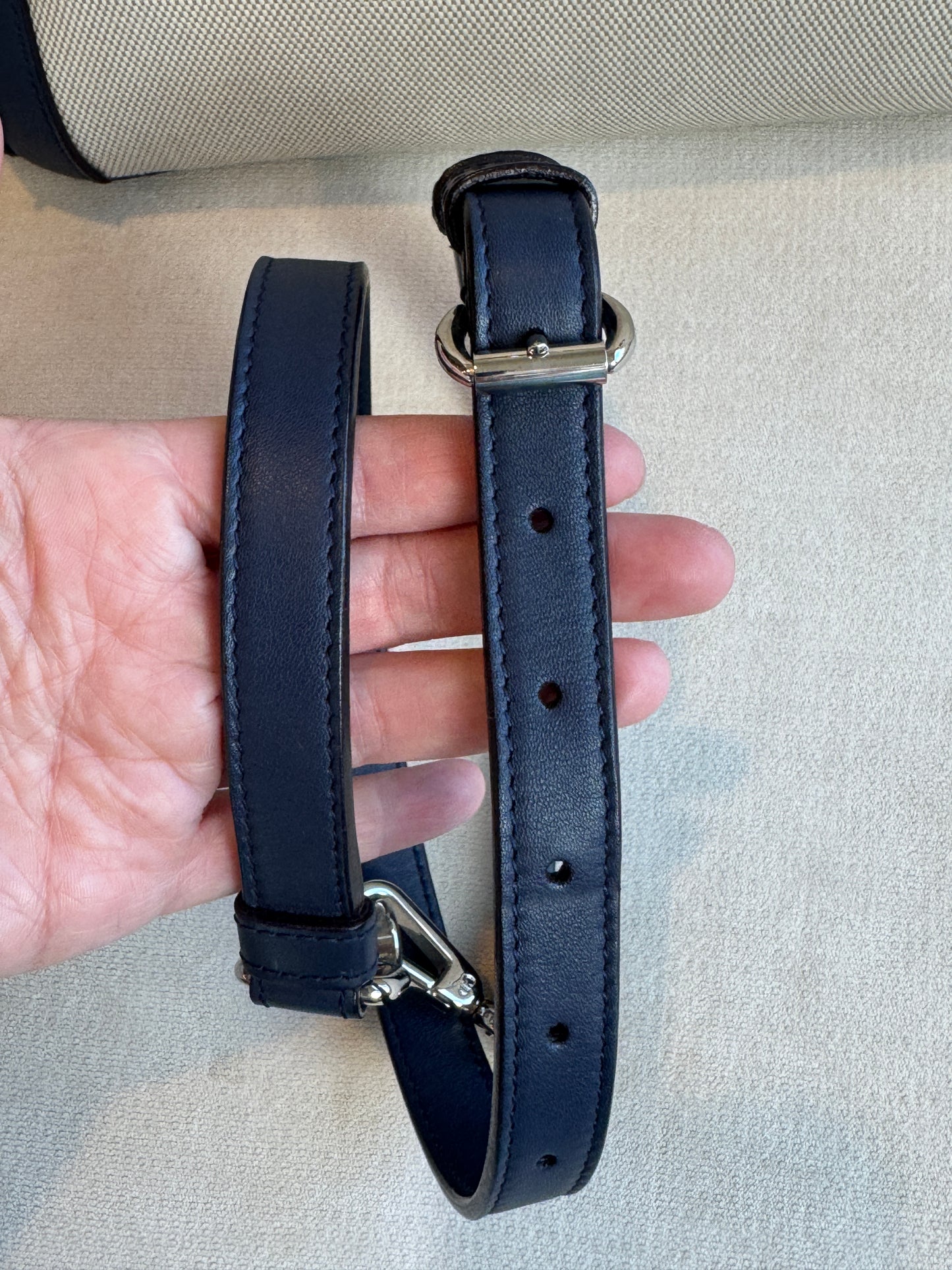 Dior Navy Canvas and Leather Large Diorissimo Tote Tan/Navy