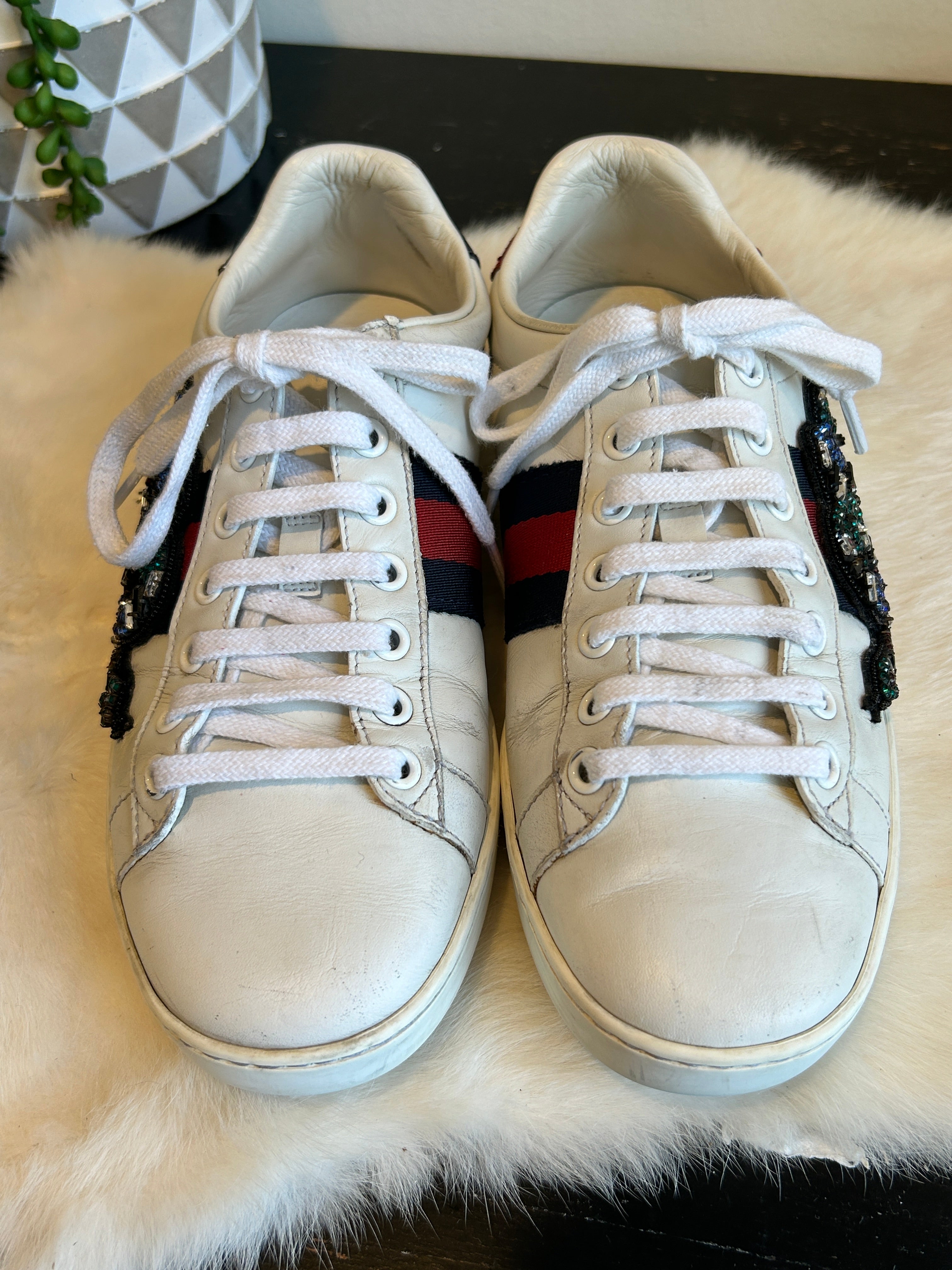 GUCCI Ace Rhinestone King Snake Sneakers Women s 36EU Ascherman Home