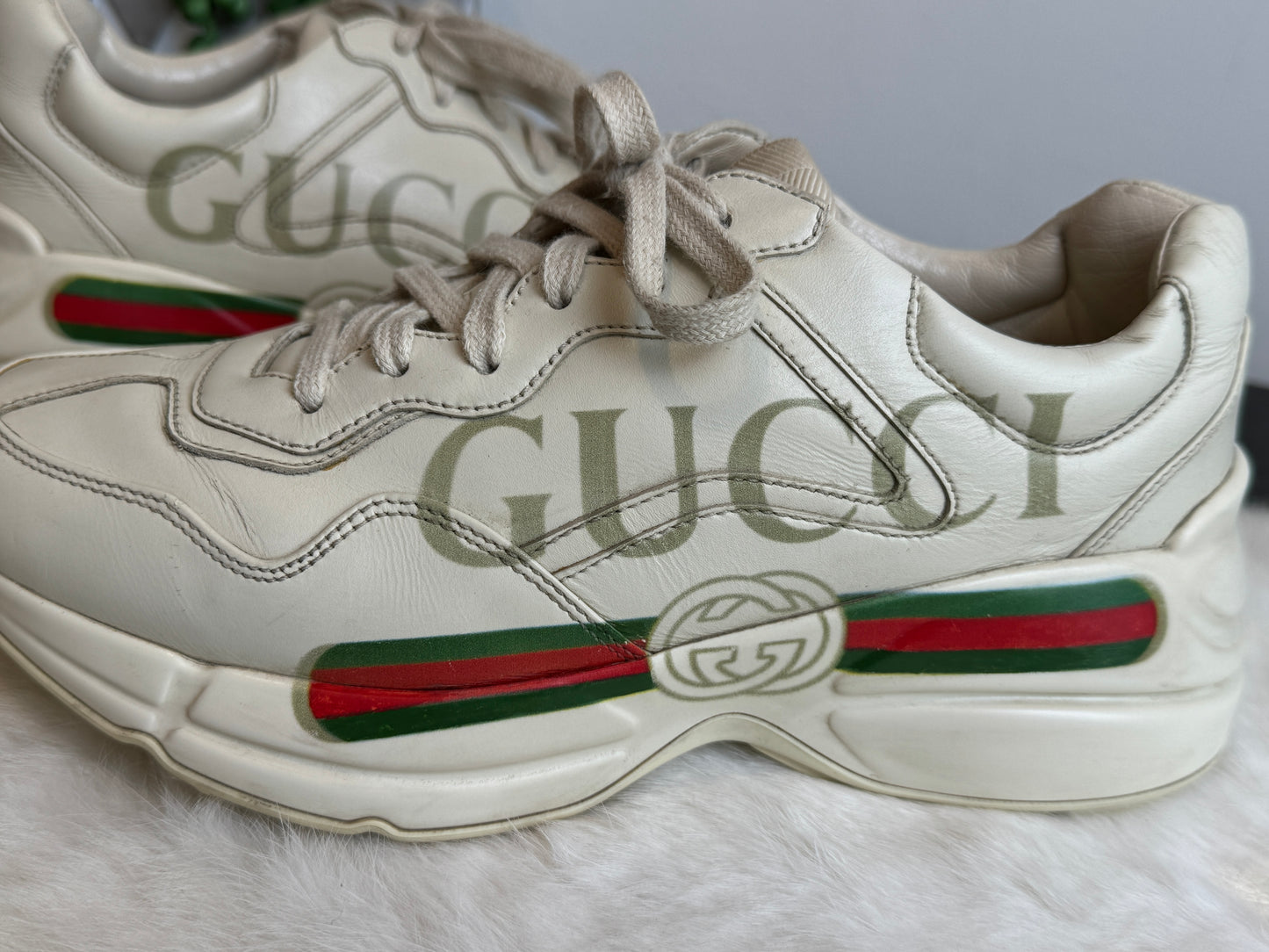 Gucci Rhyton Logo Ivory Sneakers 37EU