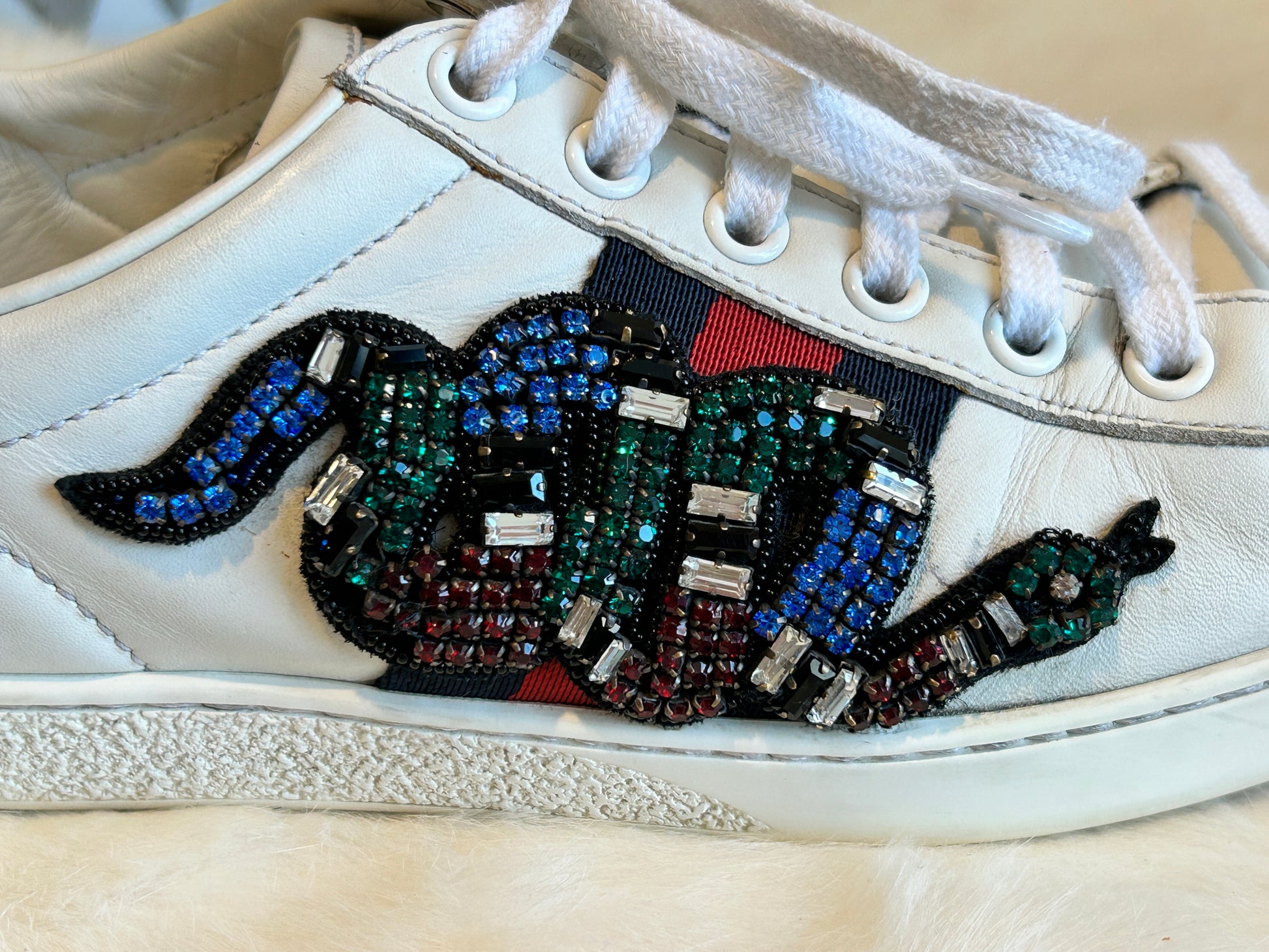 GUCCI Ace Rhinestone King Snake Sneakers Women's 36EU – Ascherman Home