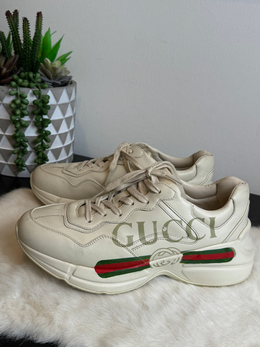 Gucci Rhyton Logo Ivory Sneakers 38EU