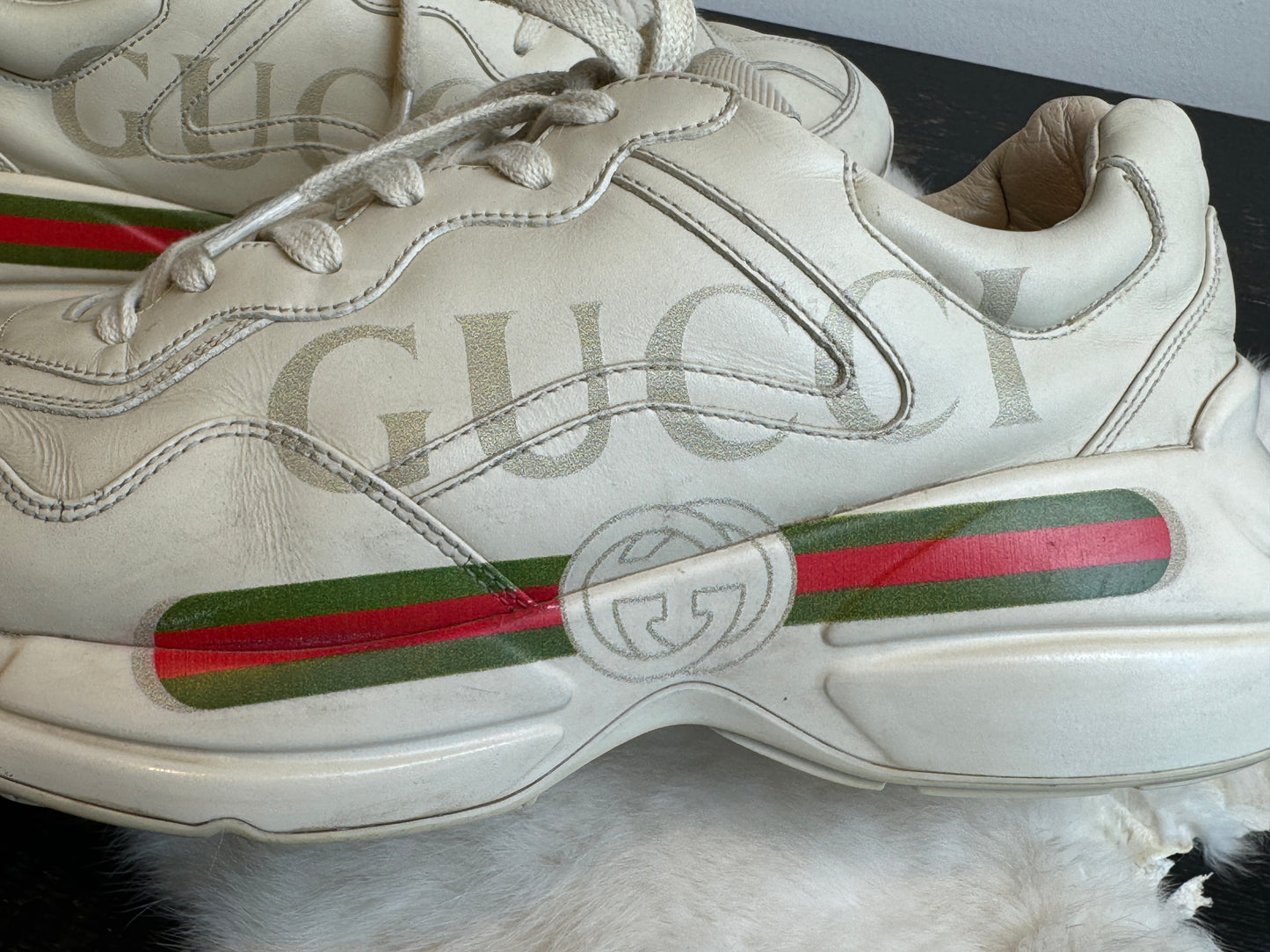 GUCCI Rhyton Ivory Sneakers Men's 8.5EU (Women's 41.5EU)