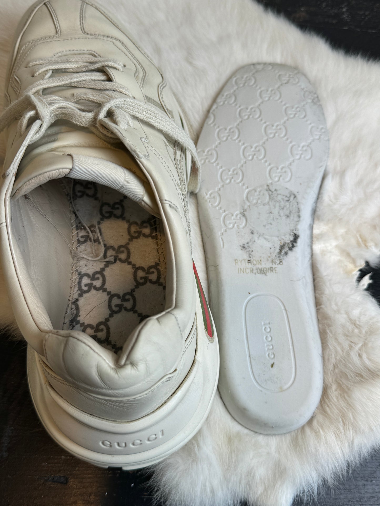 GUCCI Rhyton Ivory Sneakers Men's 8.5EU (Women's 41.5EU)