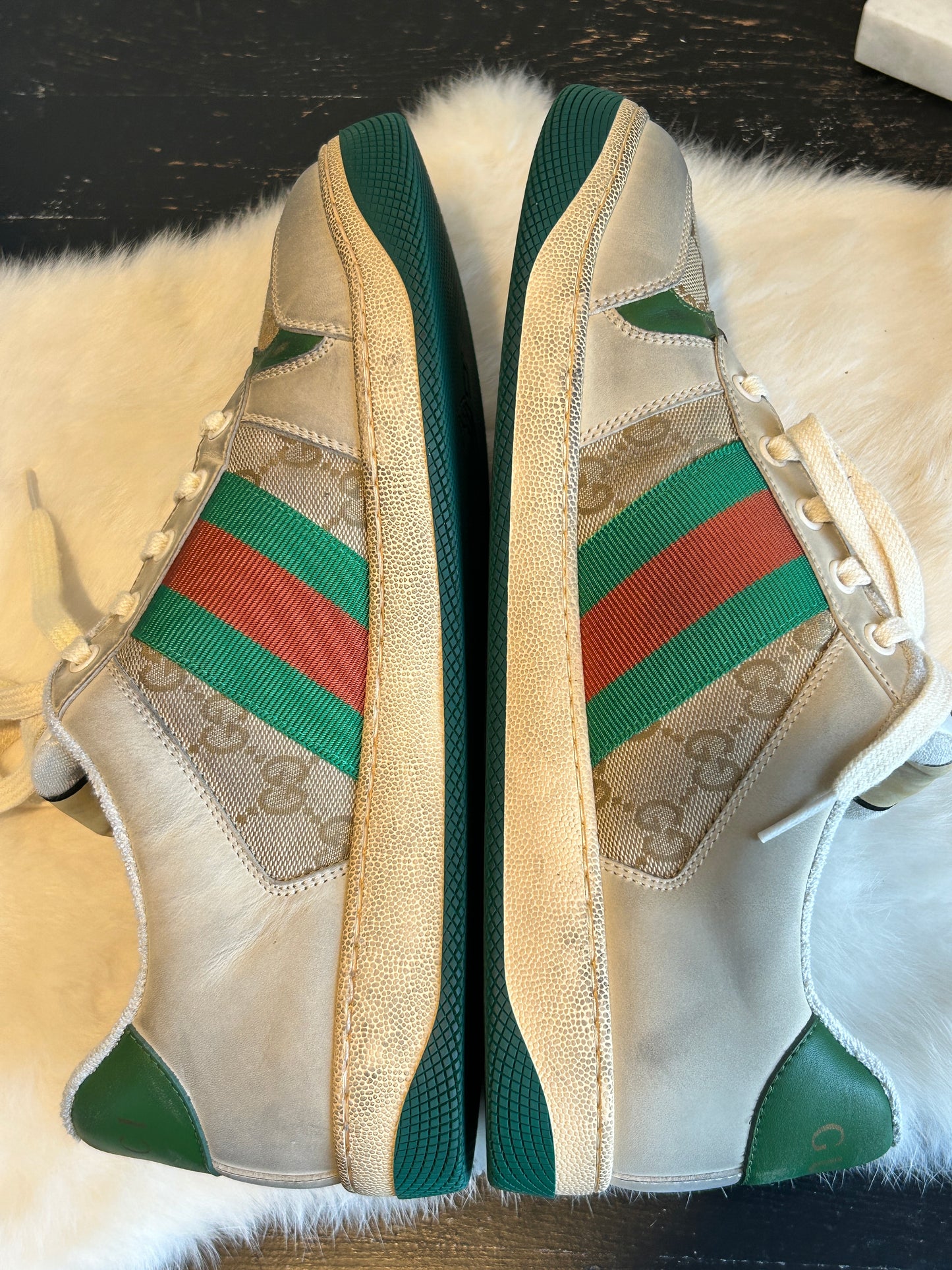 Gucci Mens Virtus Distressed Screener Men's Sneakers 8.5EU/9EU (41.5EU/42EU)