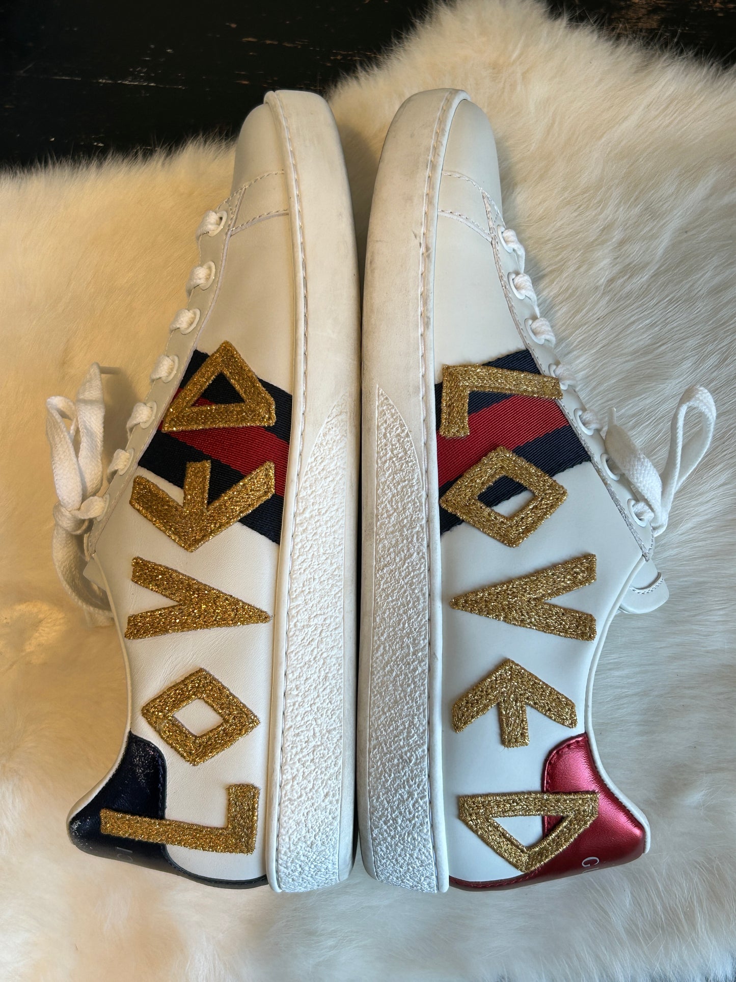 GUCCI Ace LOVED Sneakers Womens 36.5/37EU