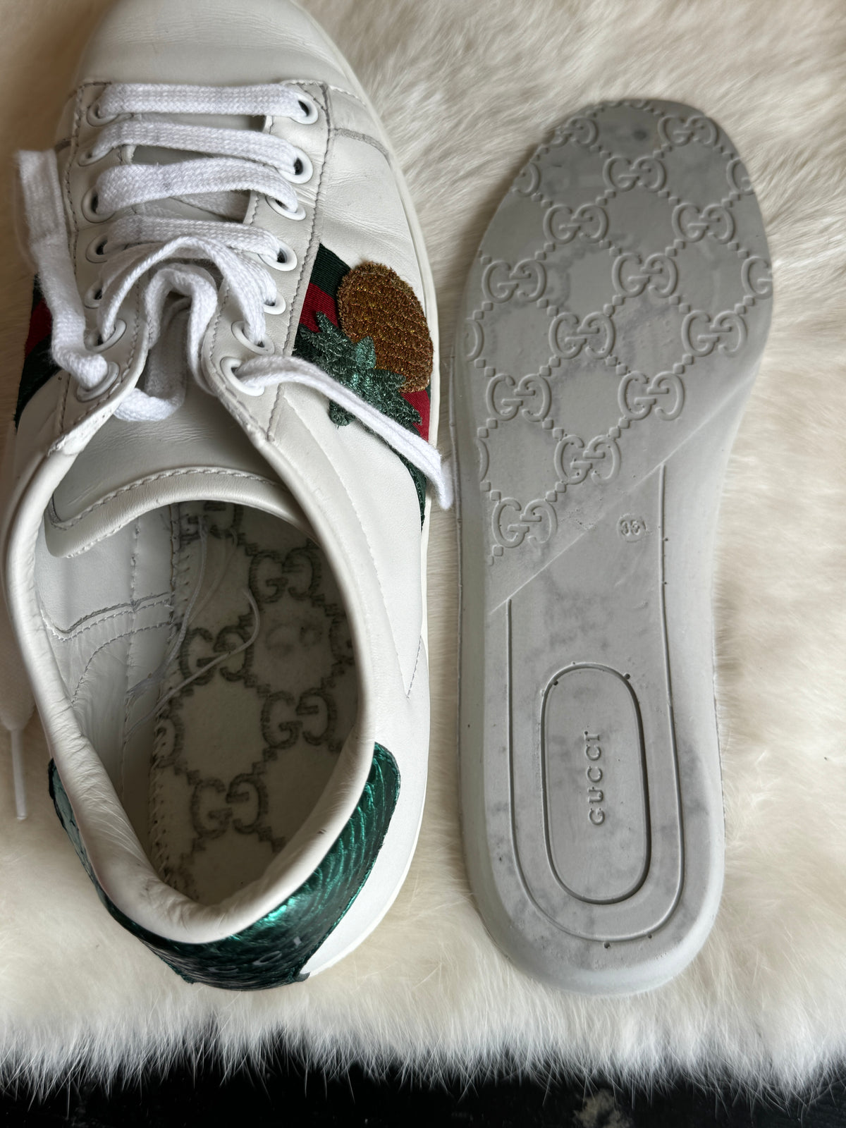 GUCCI Ace Pineapple Ladybug Women's Size 35EU