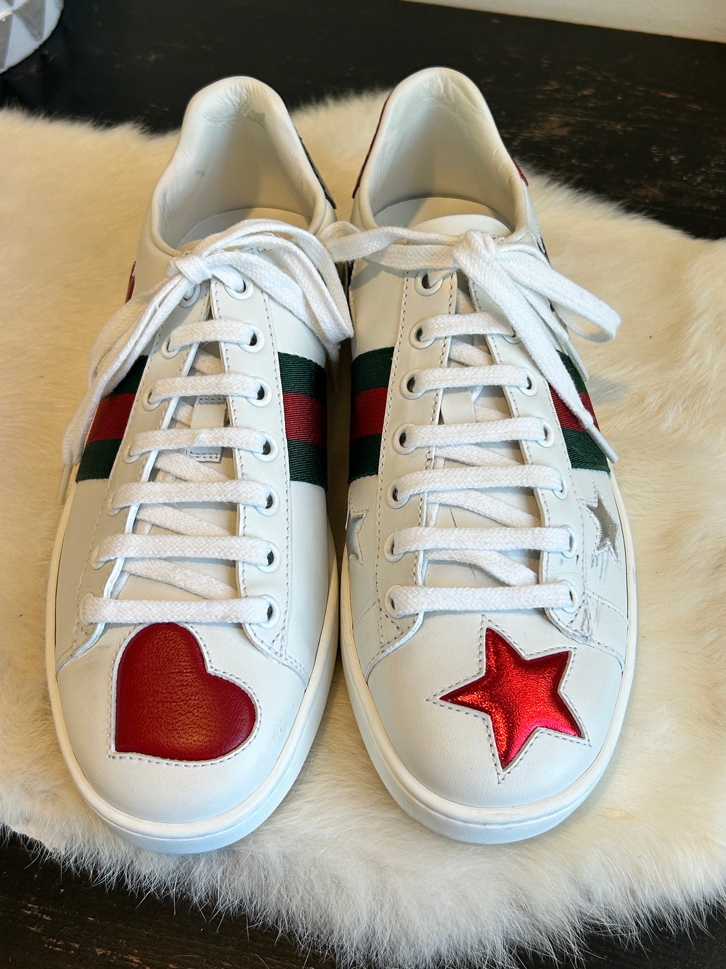 GUCCI Ace Stars & Hearts Sneakers Women's 36.5