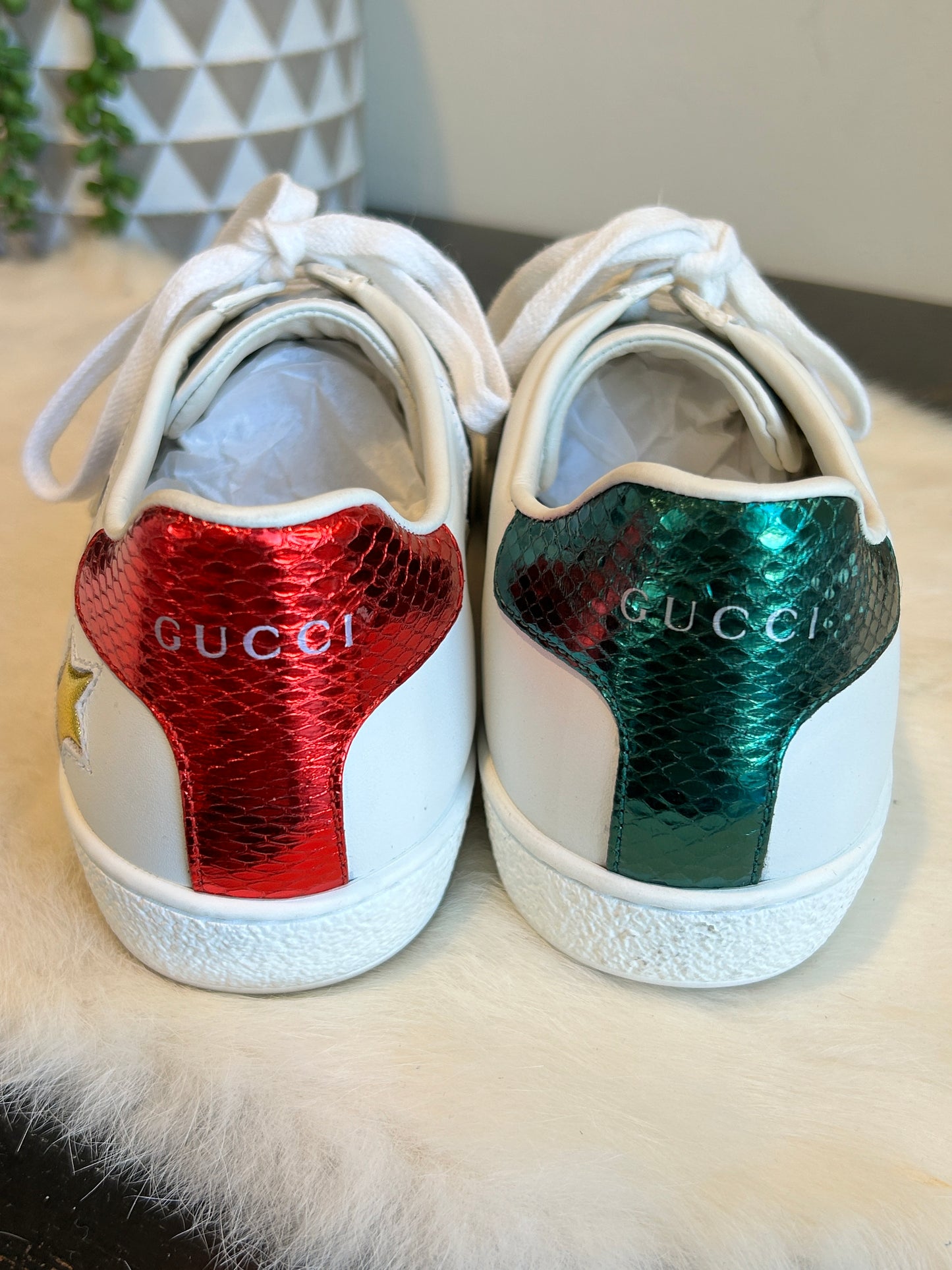 GUCCI Ace Stars & Hearts Sneakers Women's 36.5