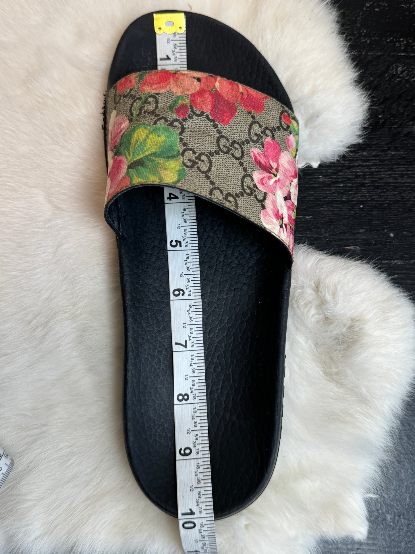 GUCCI Supreme Canvas Blooms Womens Slides 38EU