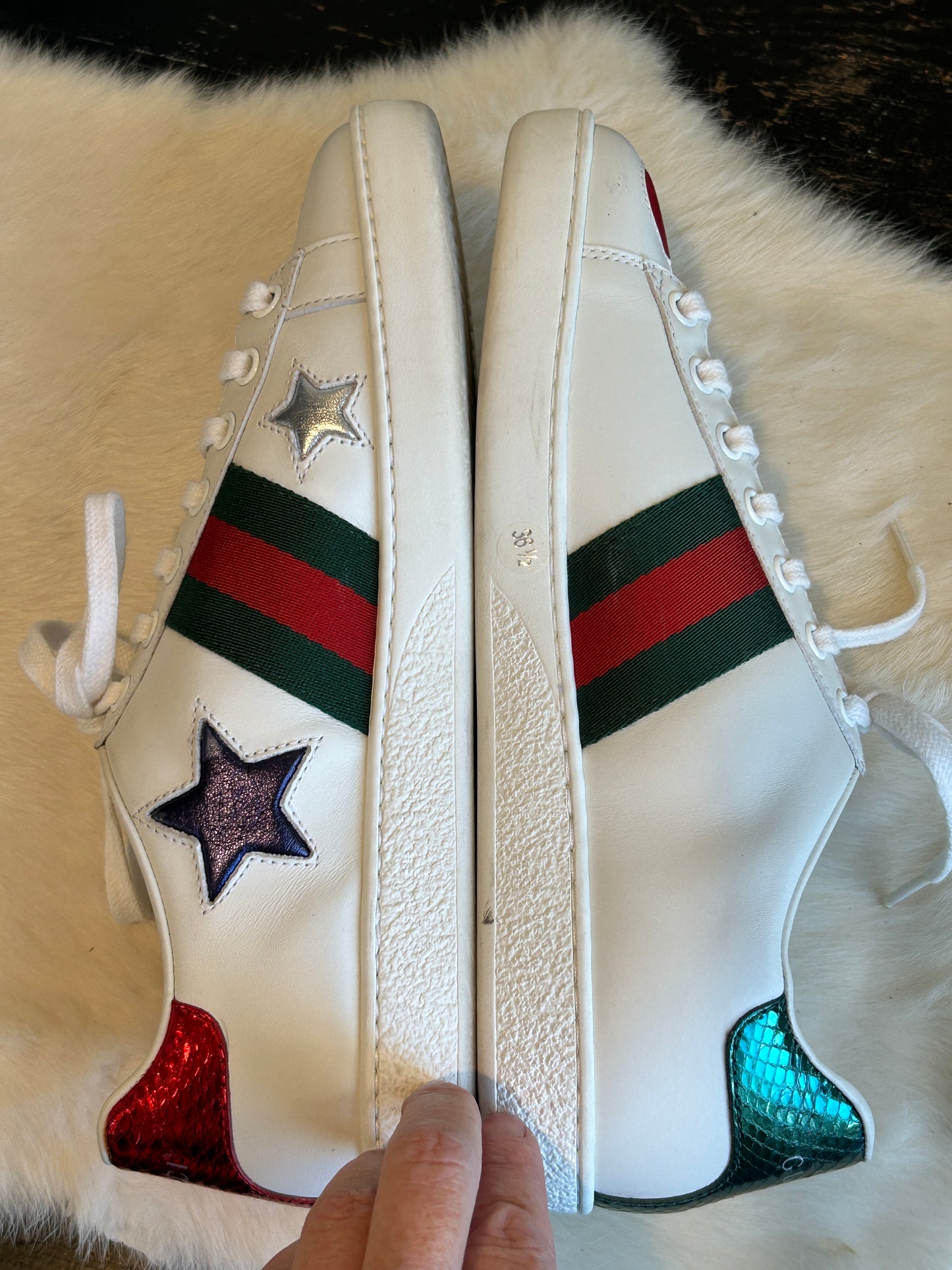 GUCCI Ace Stars & Hearts Sneakers Women's 36.5