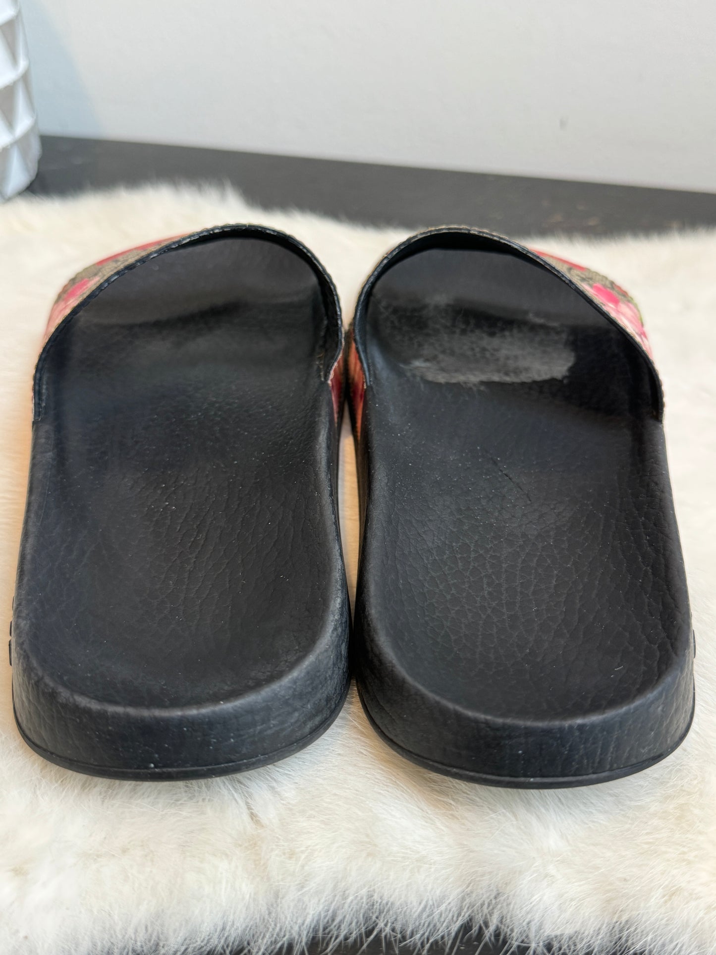 GUCCI Supreme Canvas Blooms Womens Slides 38EU