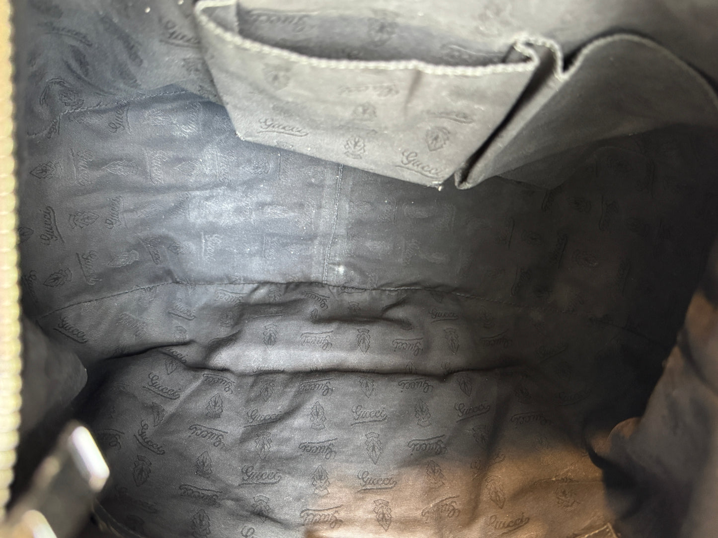 GUCCI Large Guccissima Signature Black Twins Leather Hobo