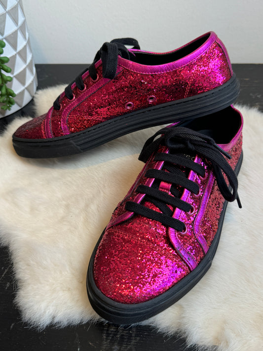 GUCCI Ace Hot Pink Glitter Women's Size 37EU