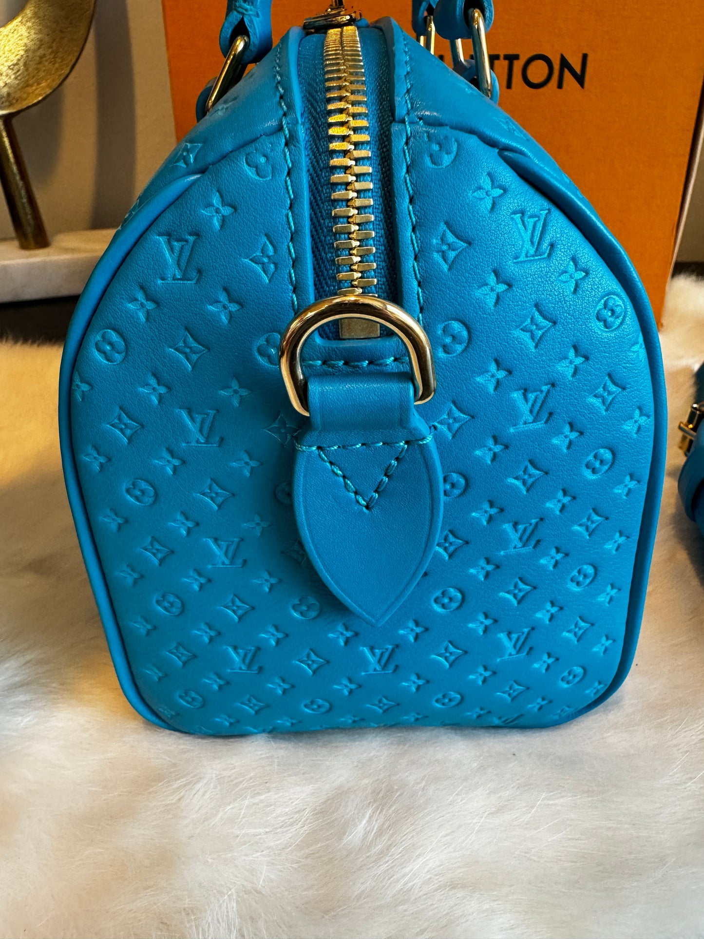 Louis Vuitton Nanogram Speedy 20B Bleu