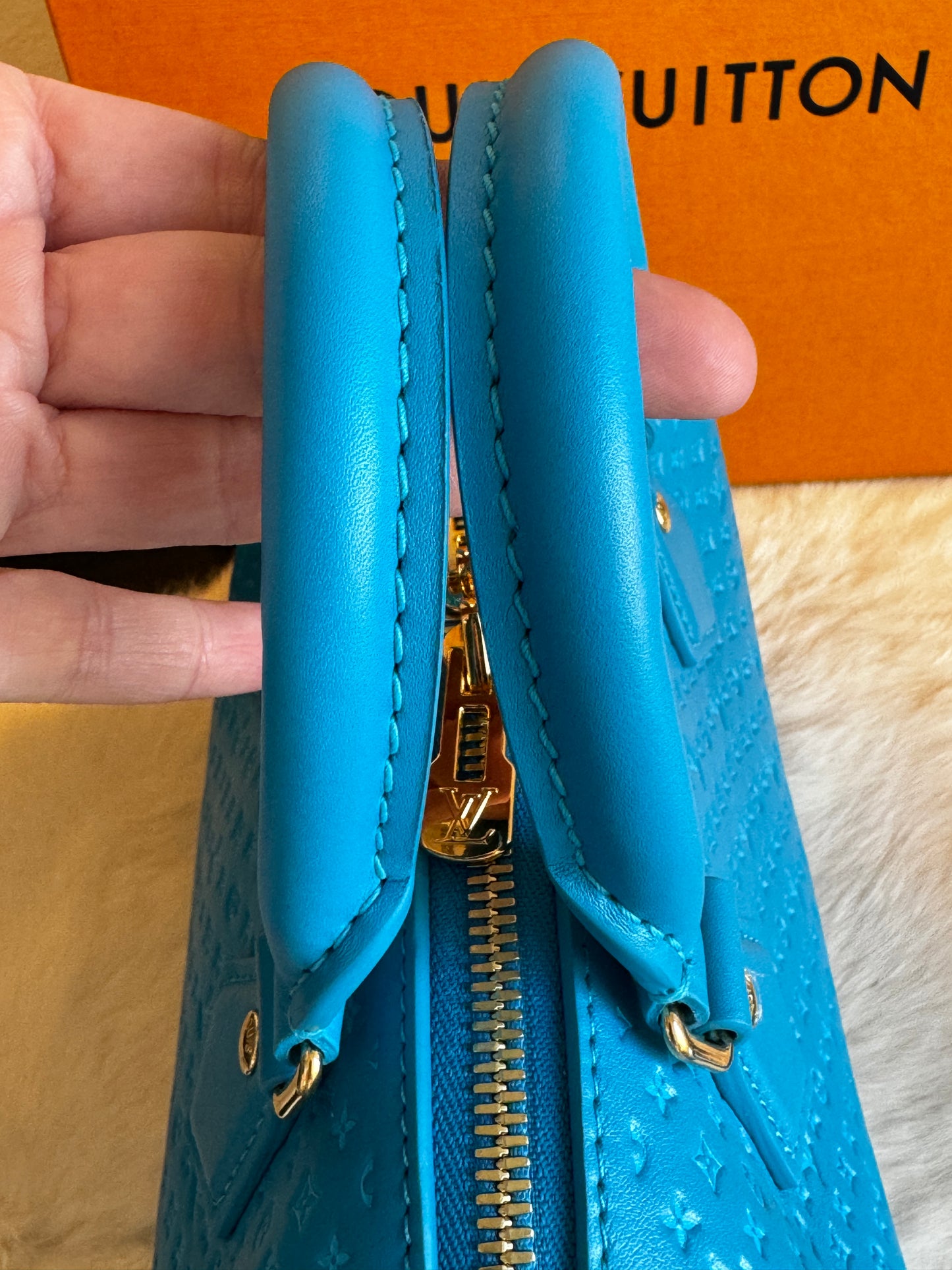 Louis Vuitton Nanogram Speedy 20B Bleu