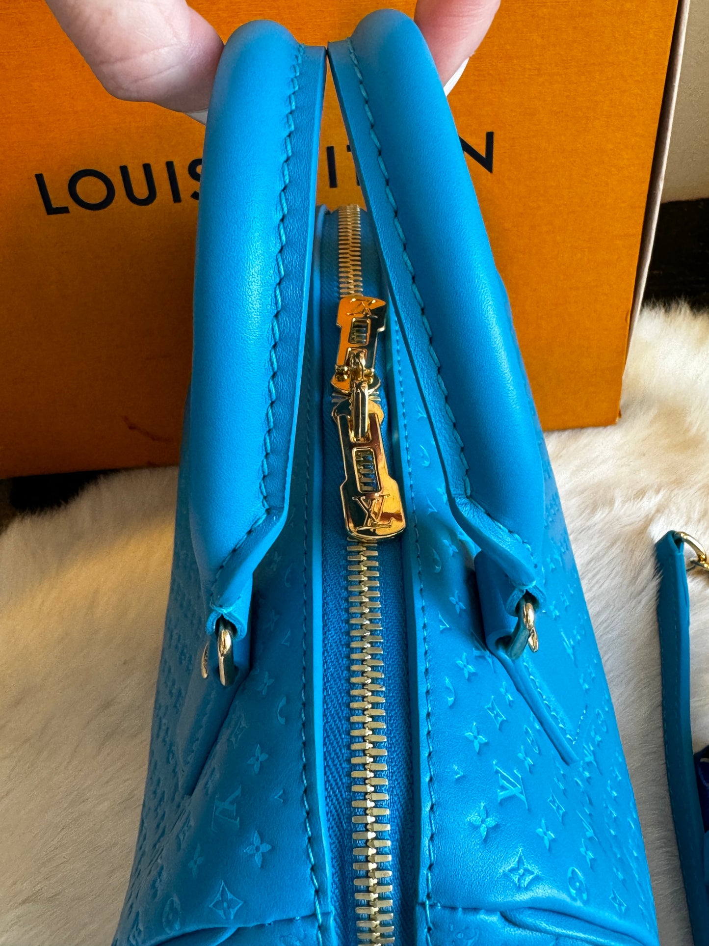 Louis Vuitton Nanogram Speedy 20B Bleu